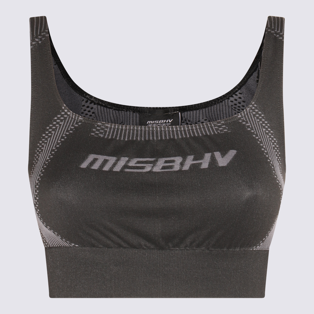 Muted Black Stretch Sport Bra Top