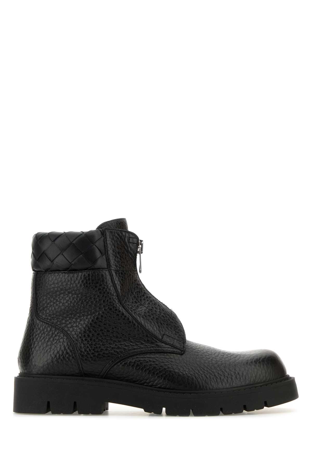 Black Leather Haddock Ankle Boots