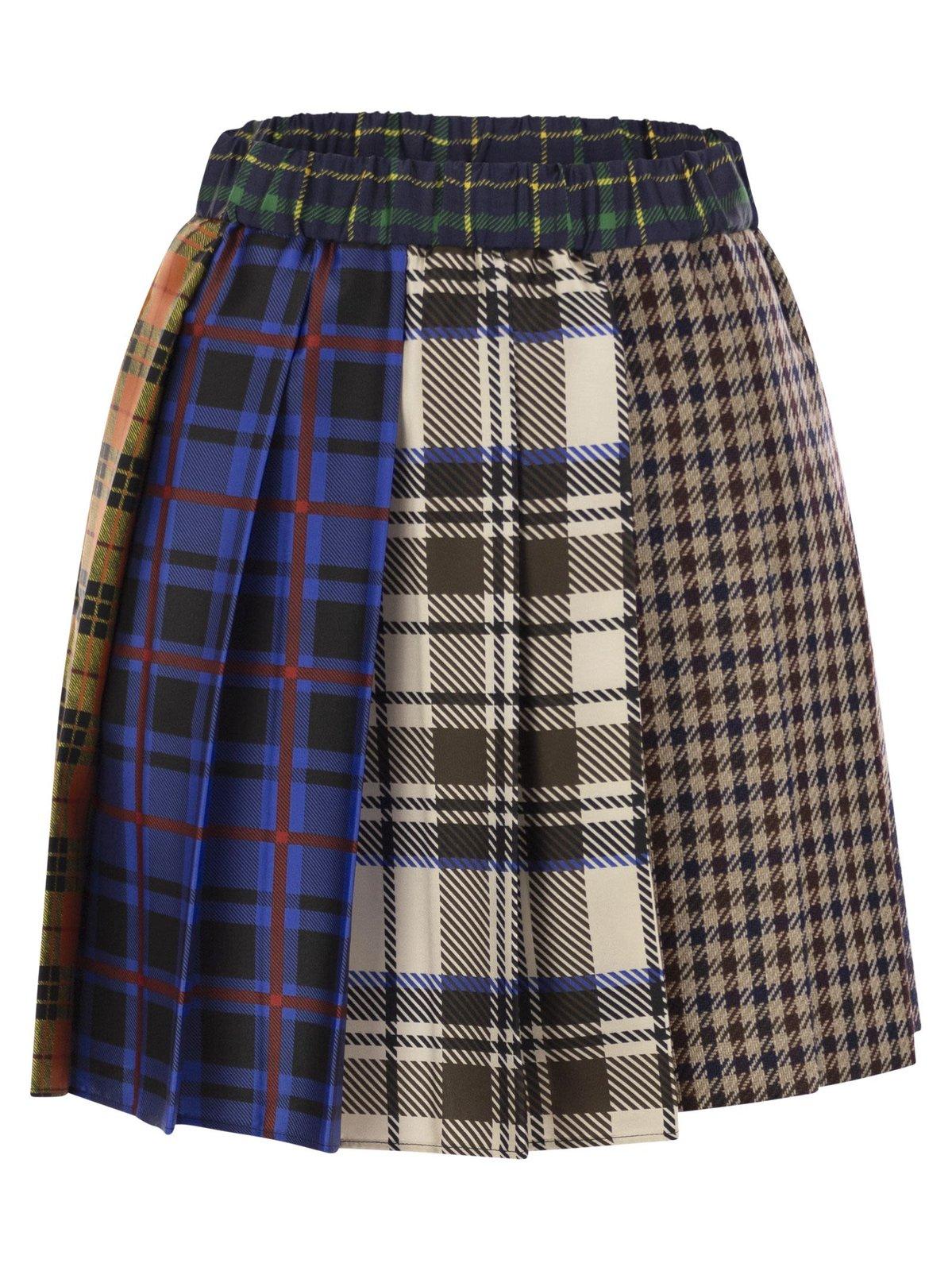 Checked Pleated Skirt