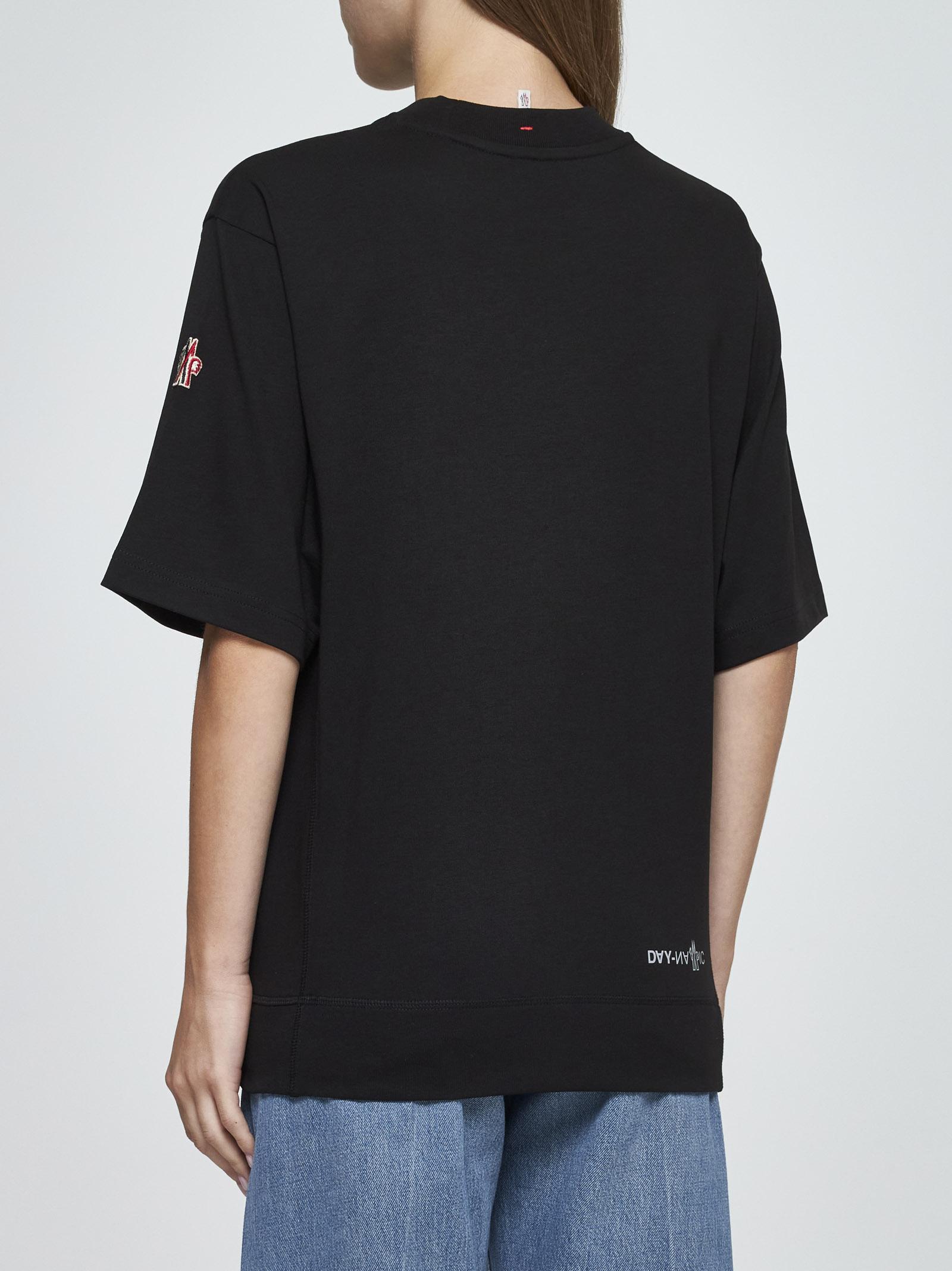 Moncler Grenoble Embossed Logo Cotton Jersey T-shirt In Nero