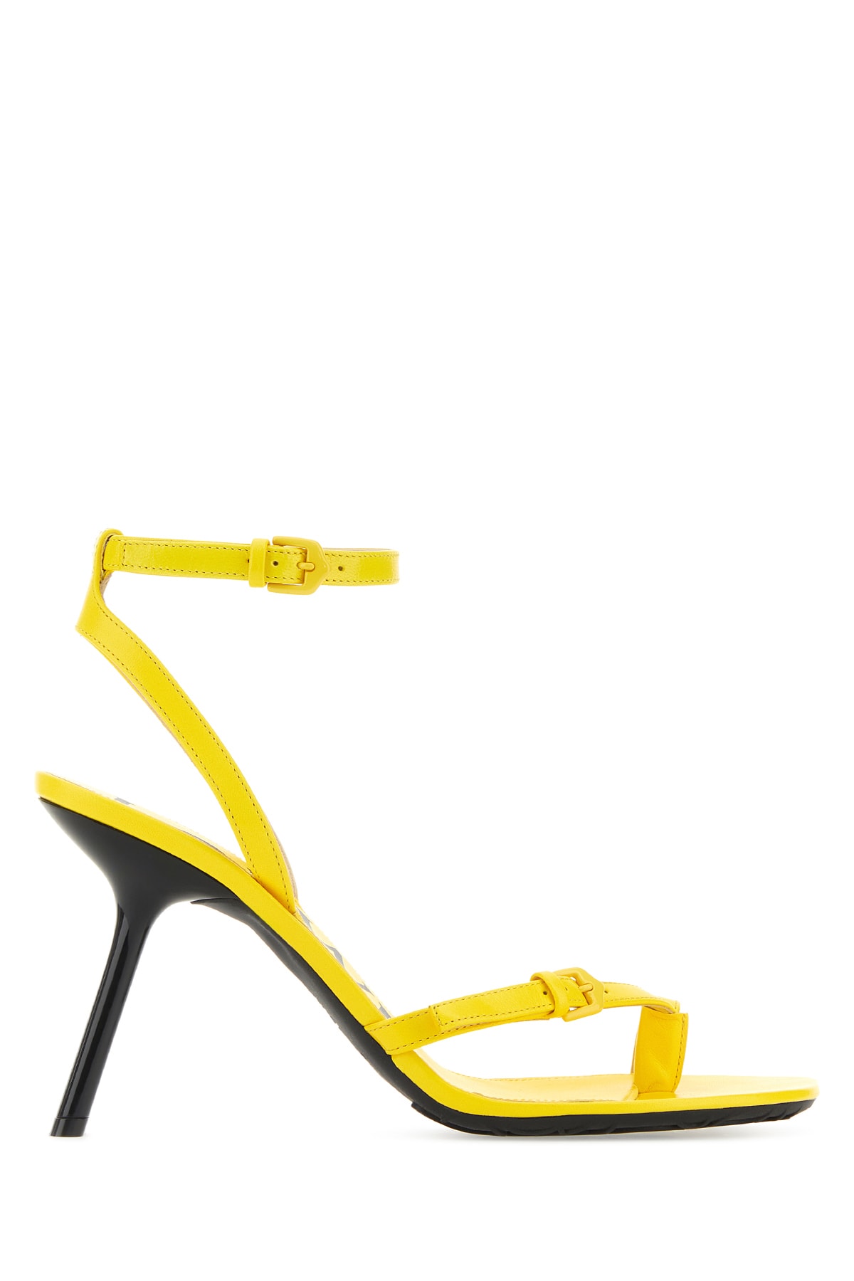 Yellow Leather Petal Sandals