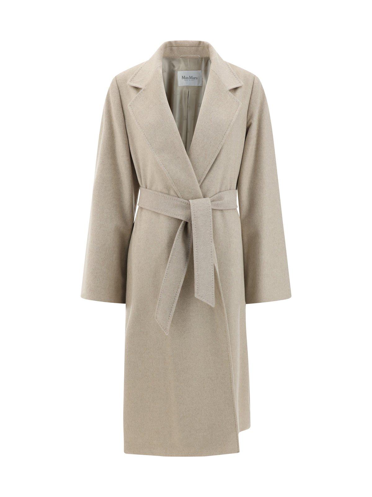 Belted Long-sleeved Coat