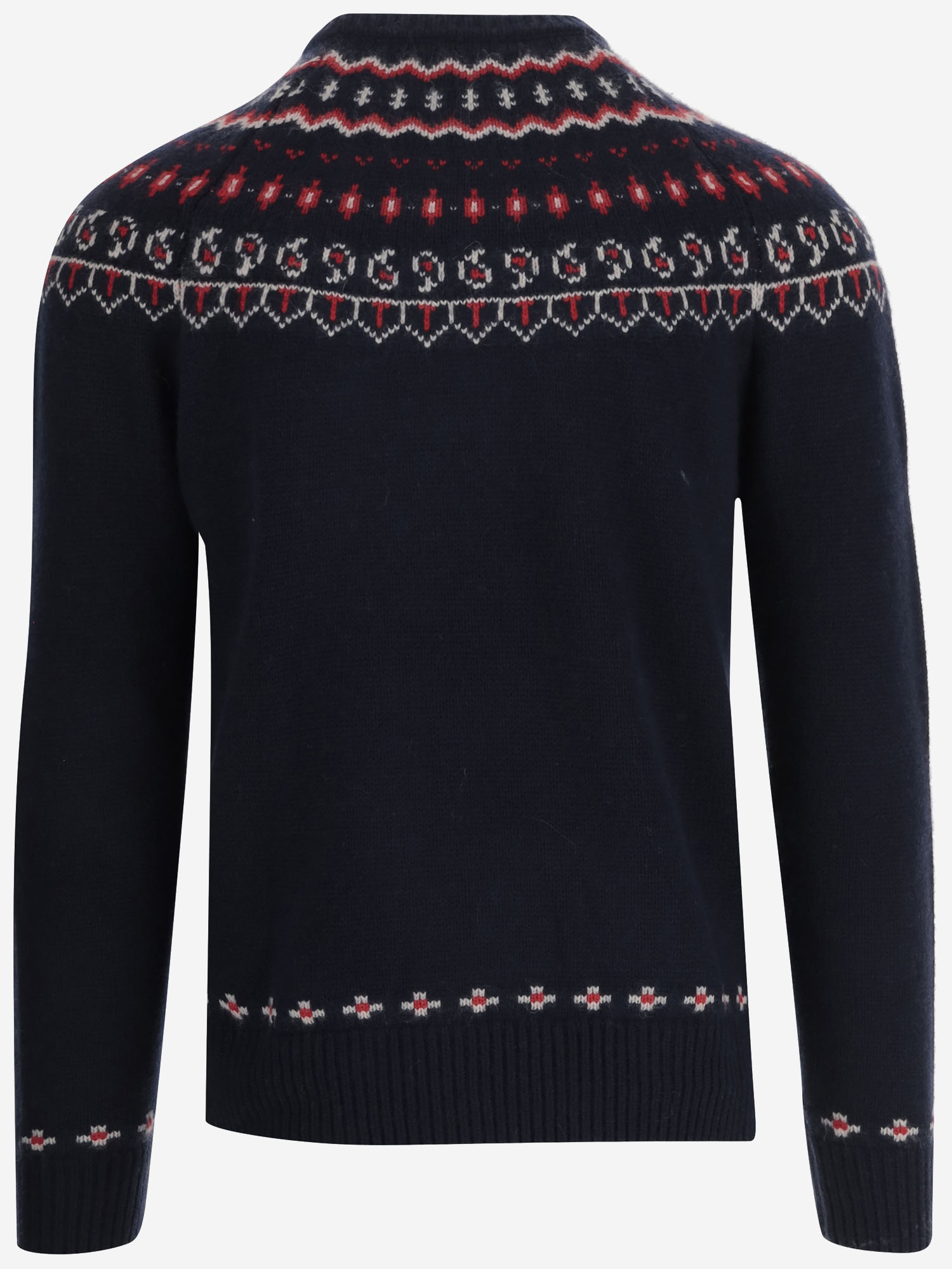 Mc2 Saint Barth Wool Blend Sweater With Logo In Blue