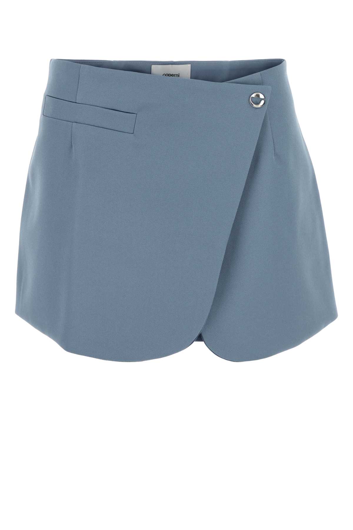 Air Force Blue Polyester Mini Skirt