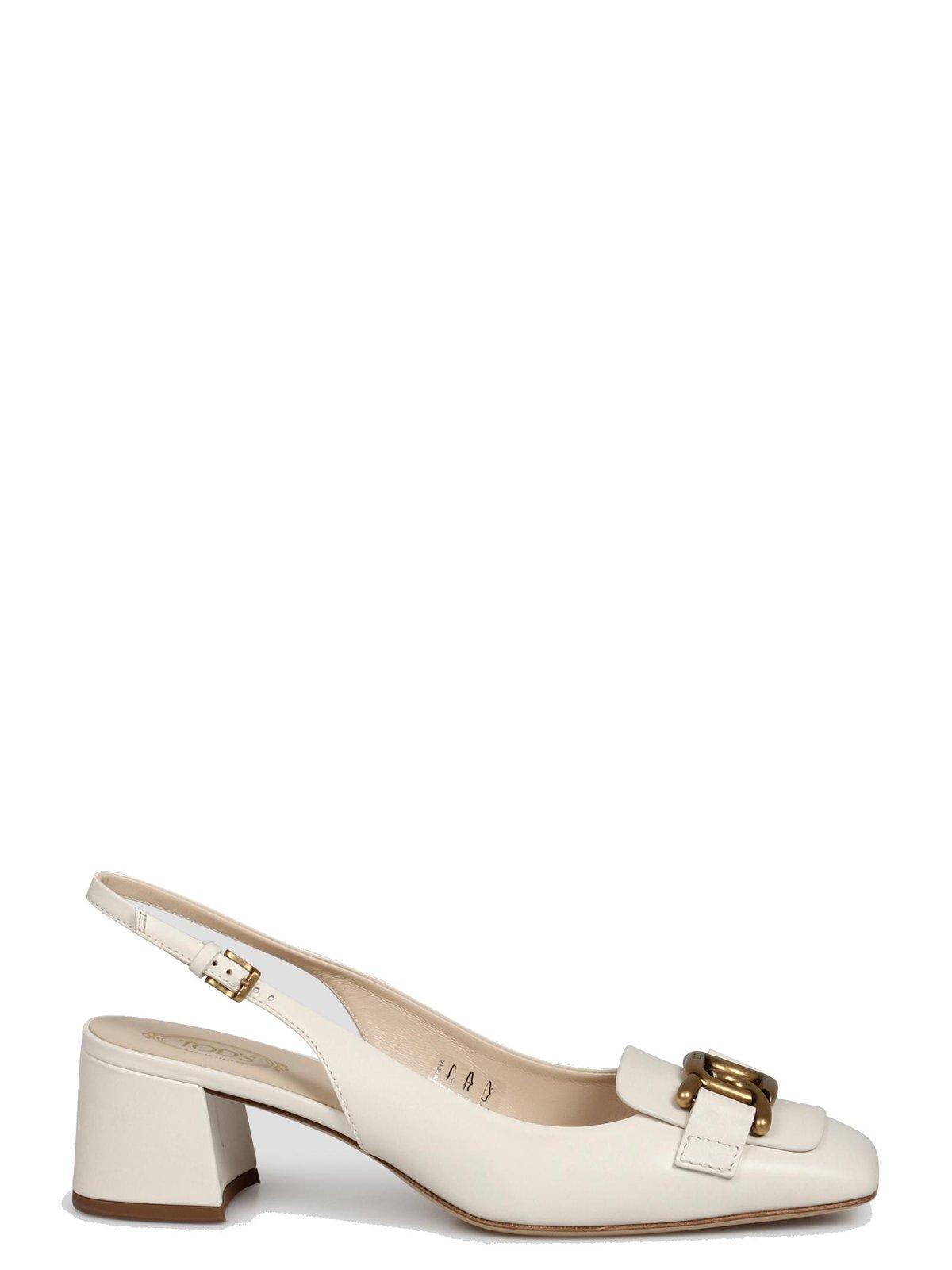 Kate Logo Plaque Slingback Pumps