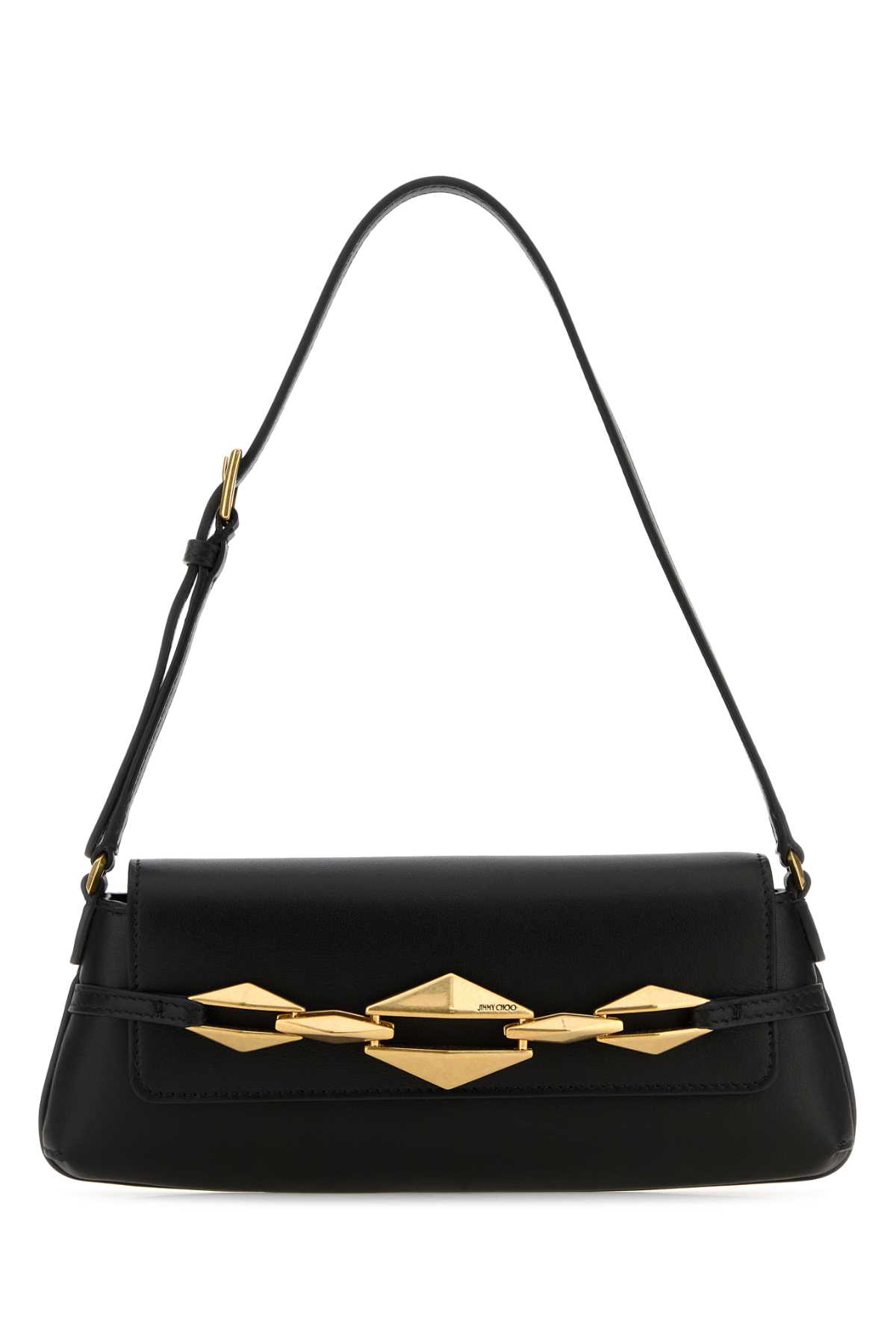 Black Leather Diamond Shoulder Bag