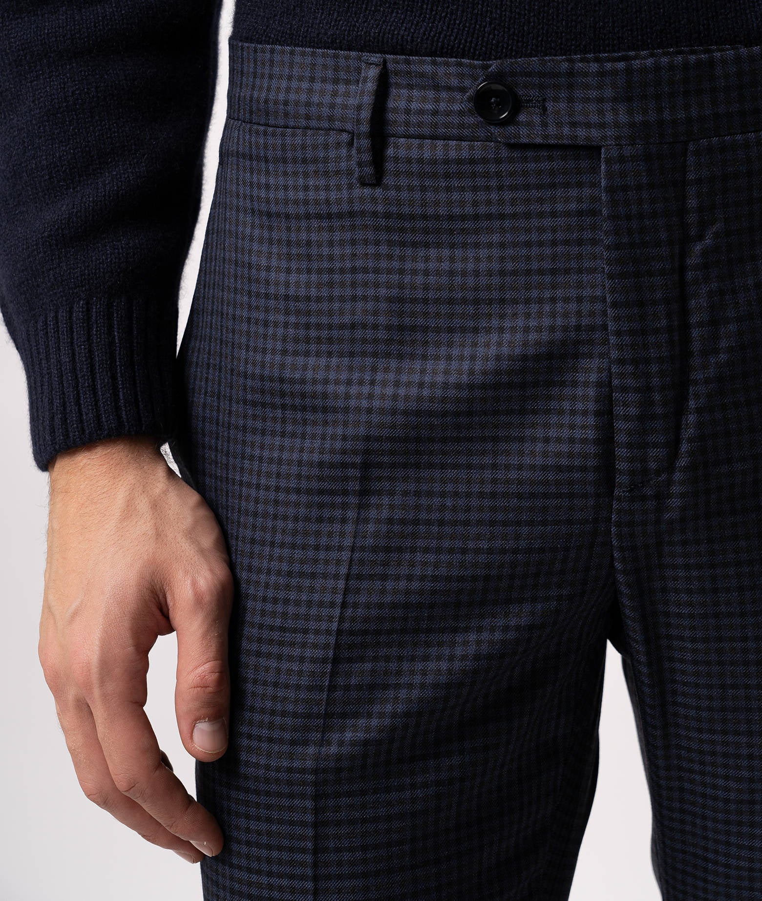 Larusmiani Velvet Trousers Howard Pants In Navy