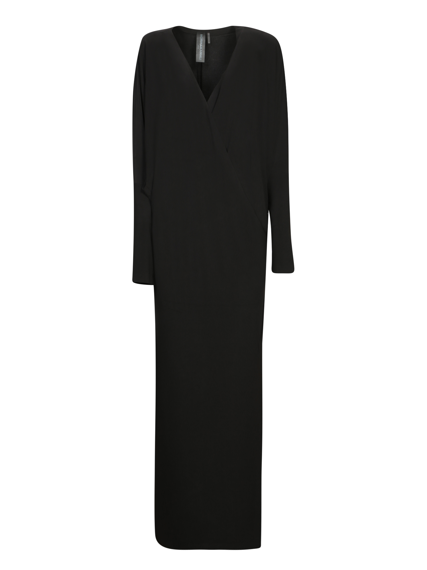 Black Long Wrap Slit Dress