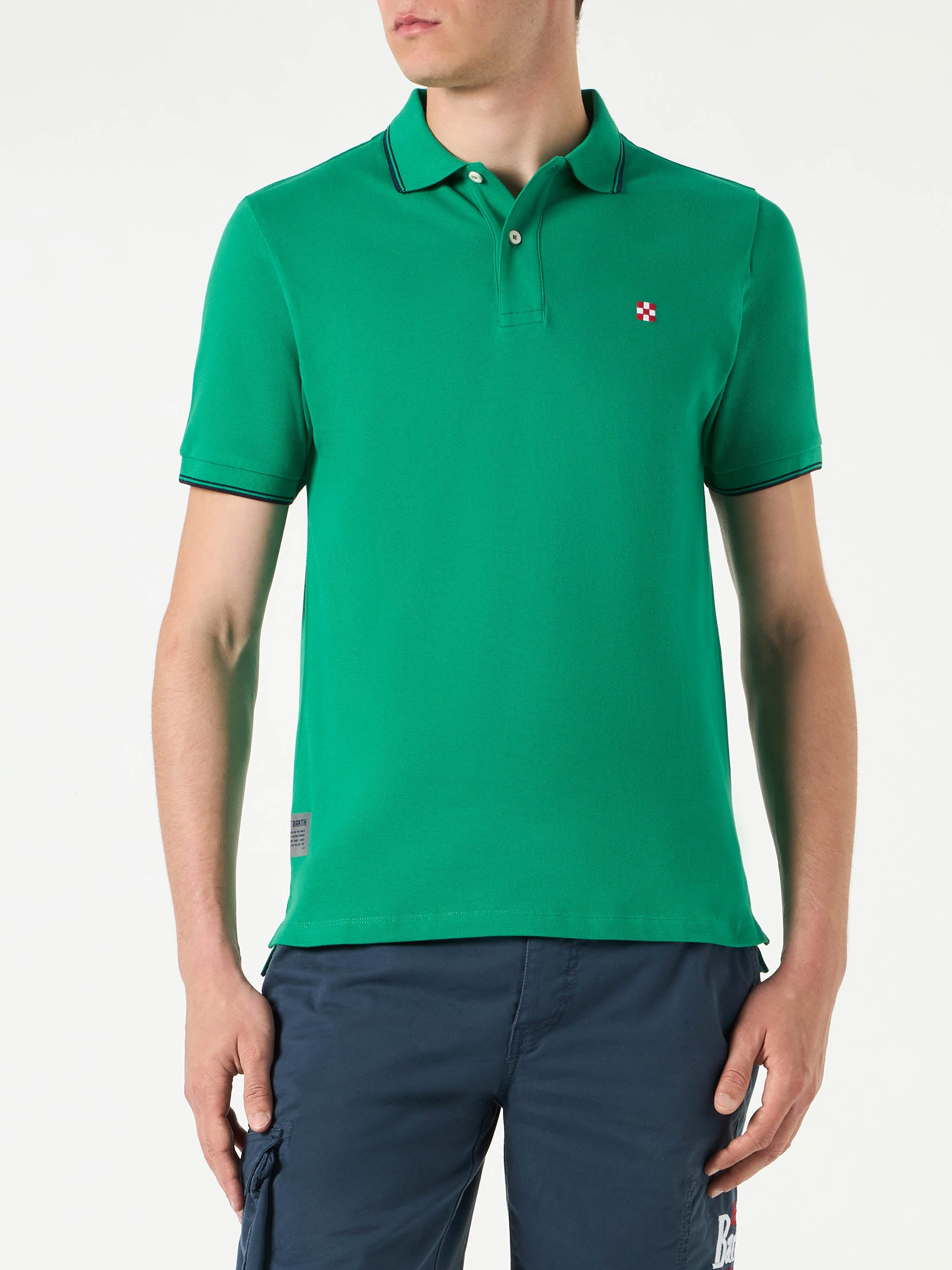 Green Polo With St. Barth Check Logo