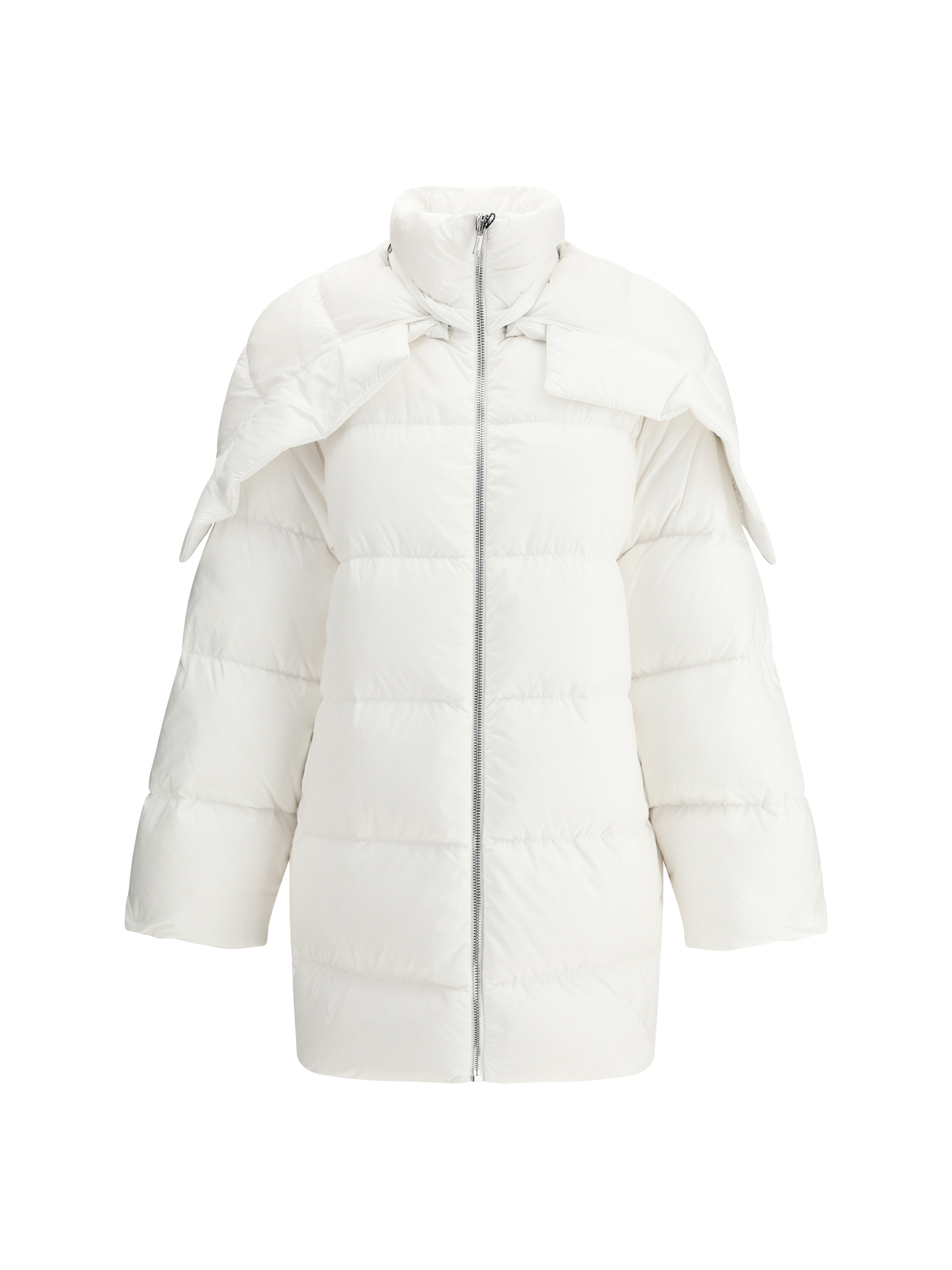 Moncler Genius Cyclopic White Down Jacket With Removable Hood And Logo Patch In Tech Fabric Man In White