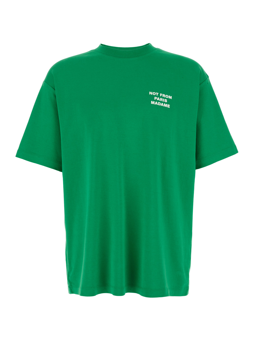 le T-shirt Slogan Green Crewneck T-shirt With Maxi Print On The Rear In Cotton Man