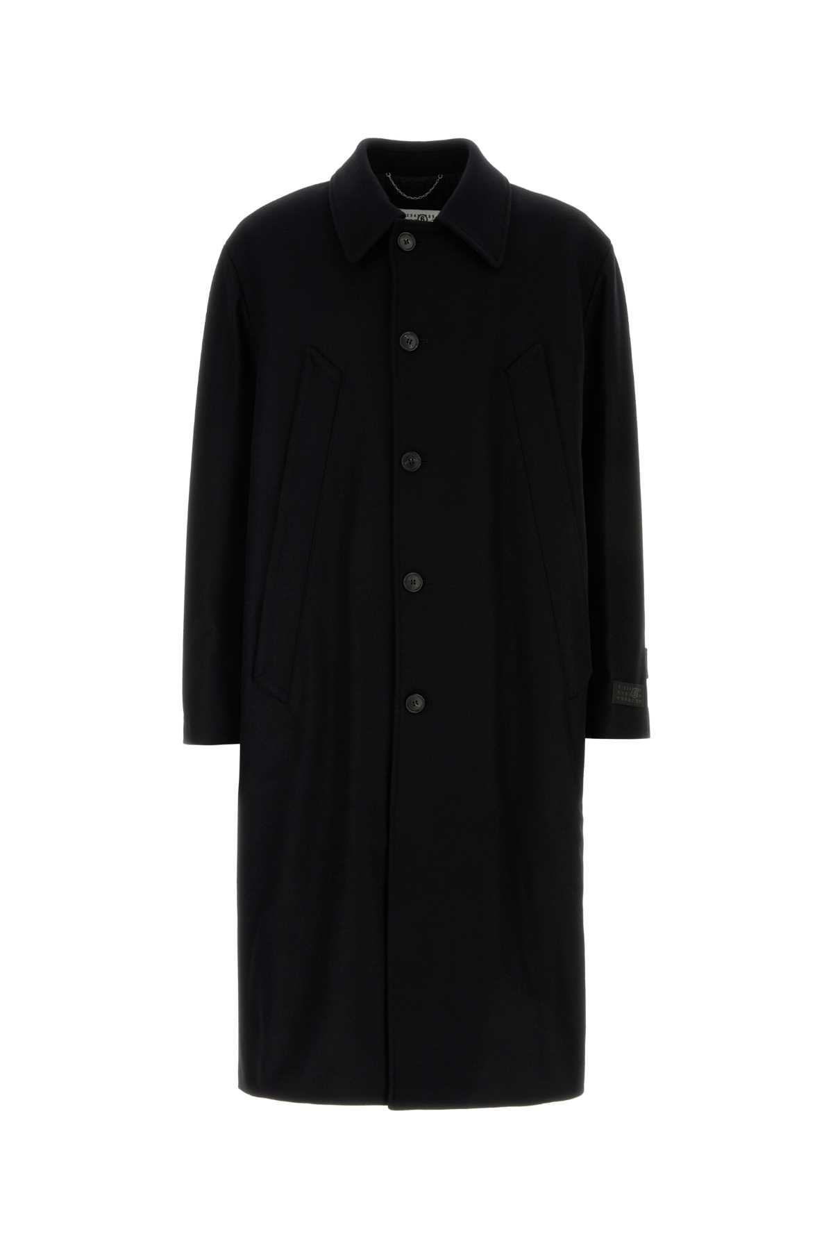 MM6 Maison Margiela Black Wool Blend Coat