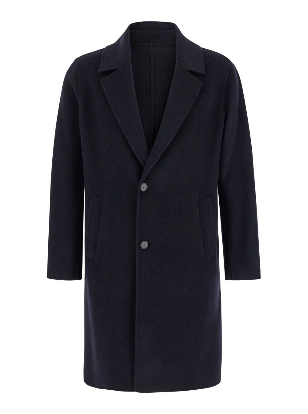 Blue Coat With Classic Revers In Wool Man