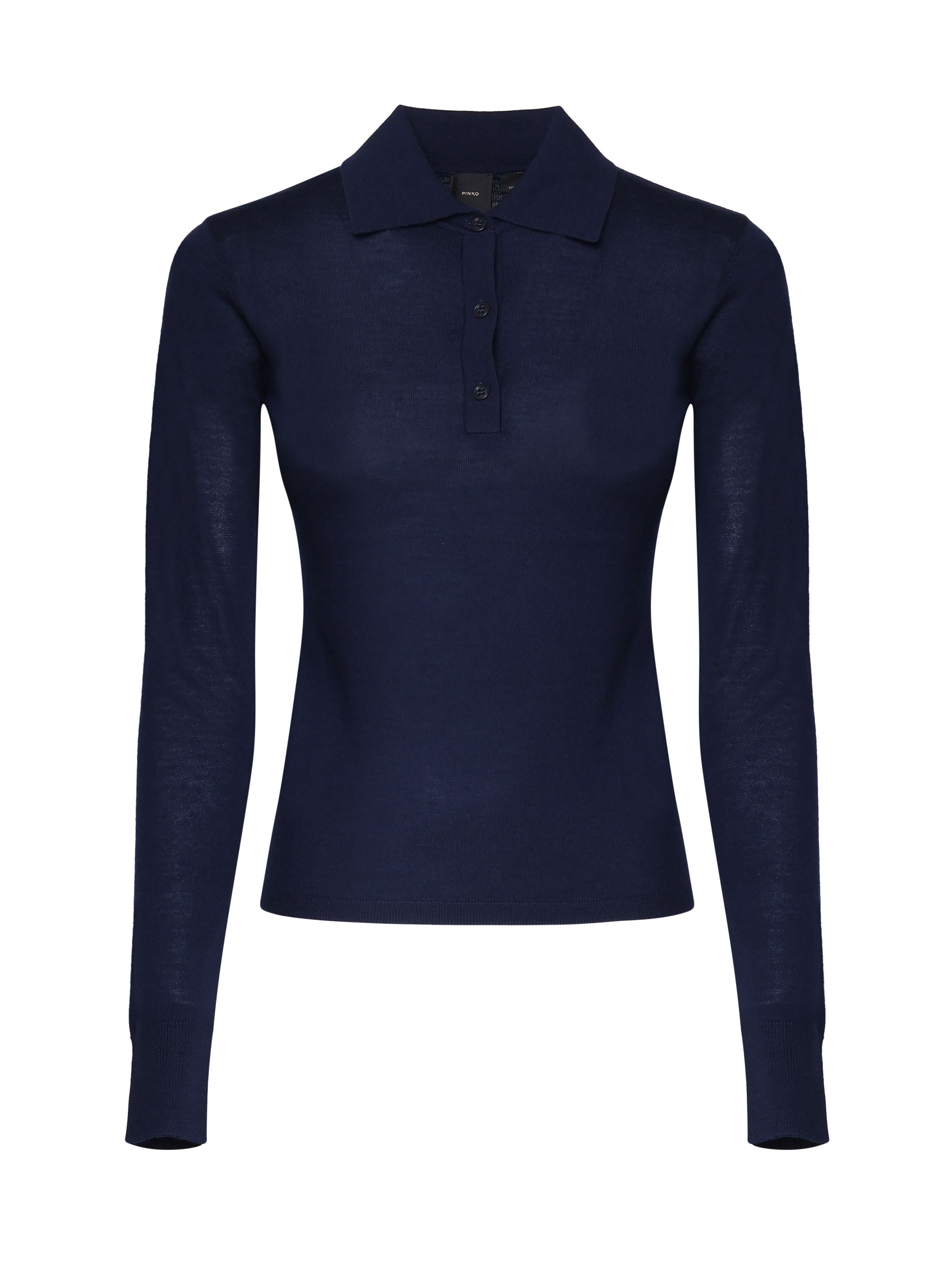 Liquoroso Long-sleeved Knitted Polo Shirt Pinko