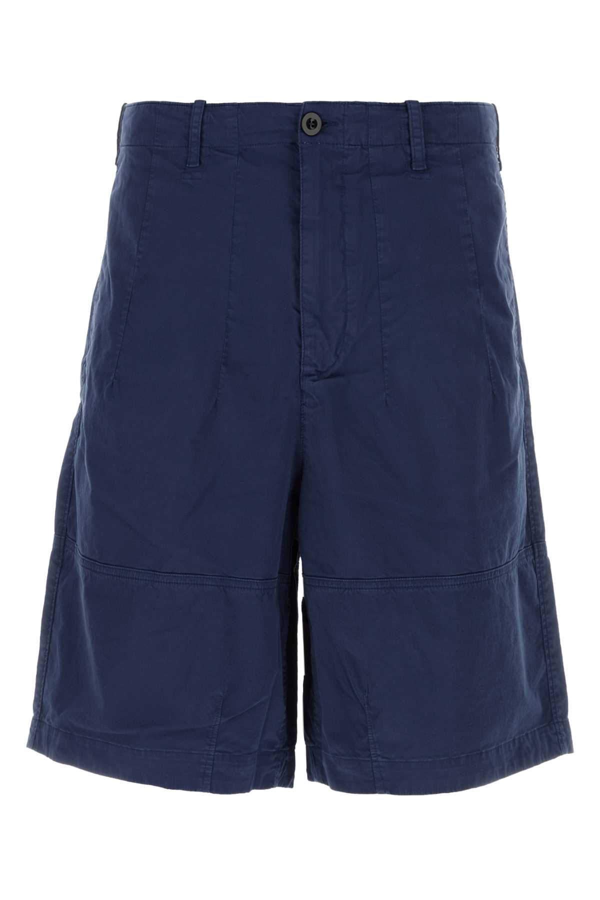 Blue Stretch Cotton Bermuda Shorts