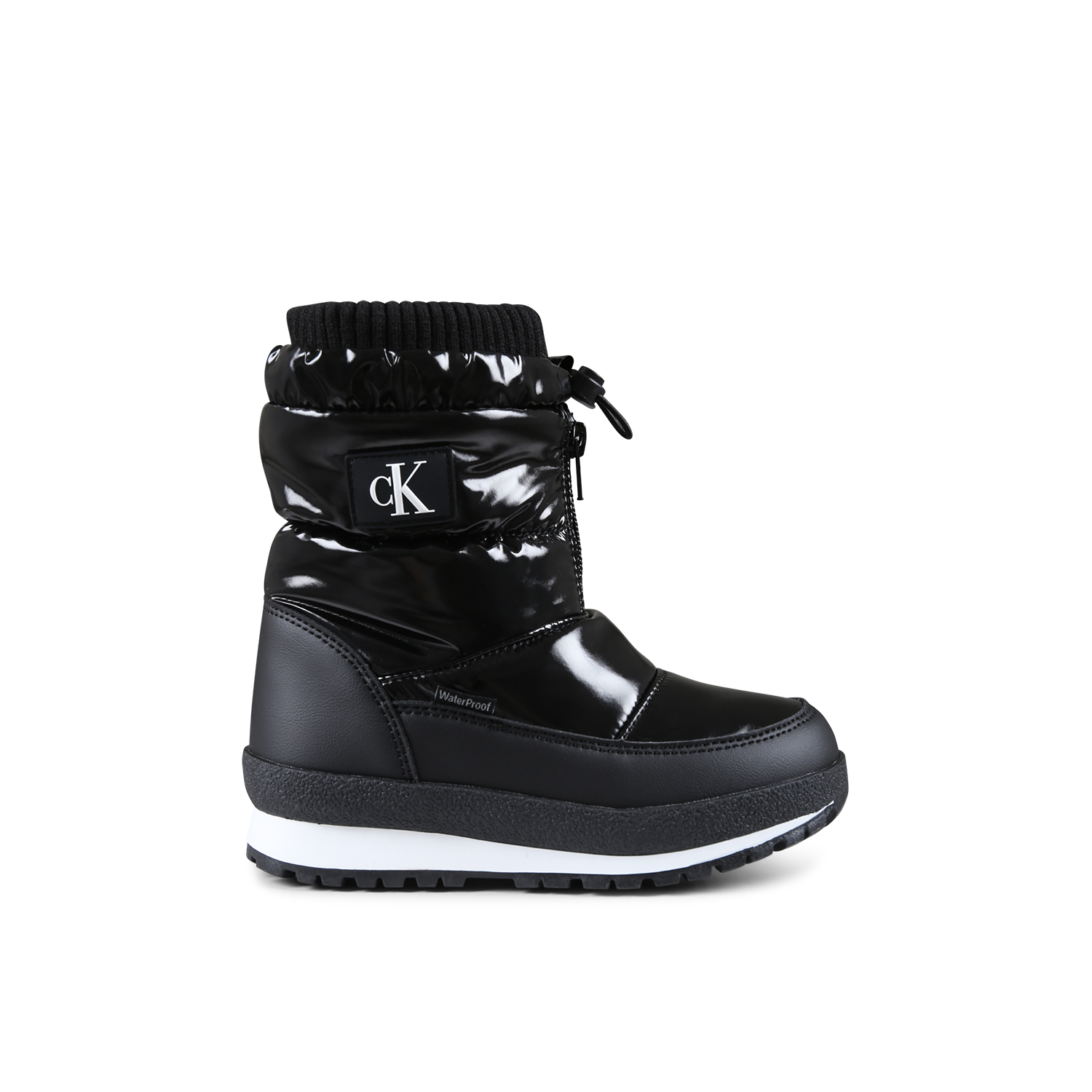Calvin Klein Black Snow Boots For Kids With Logo In Black