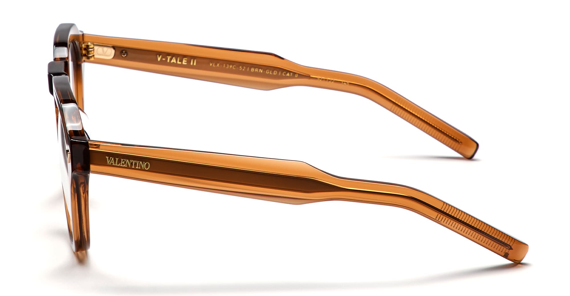 Valentino V-tale-ii - Crystal Brown / Light Gold Rx Glasses In Brown