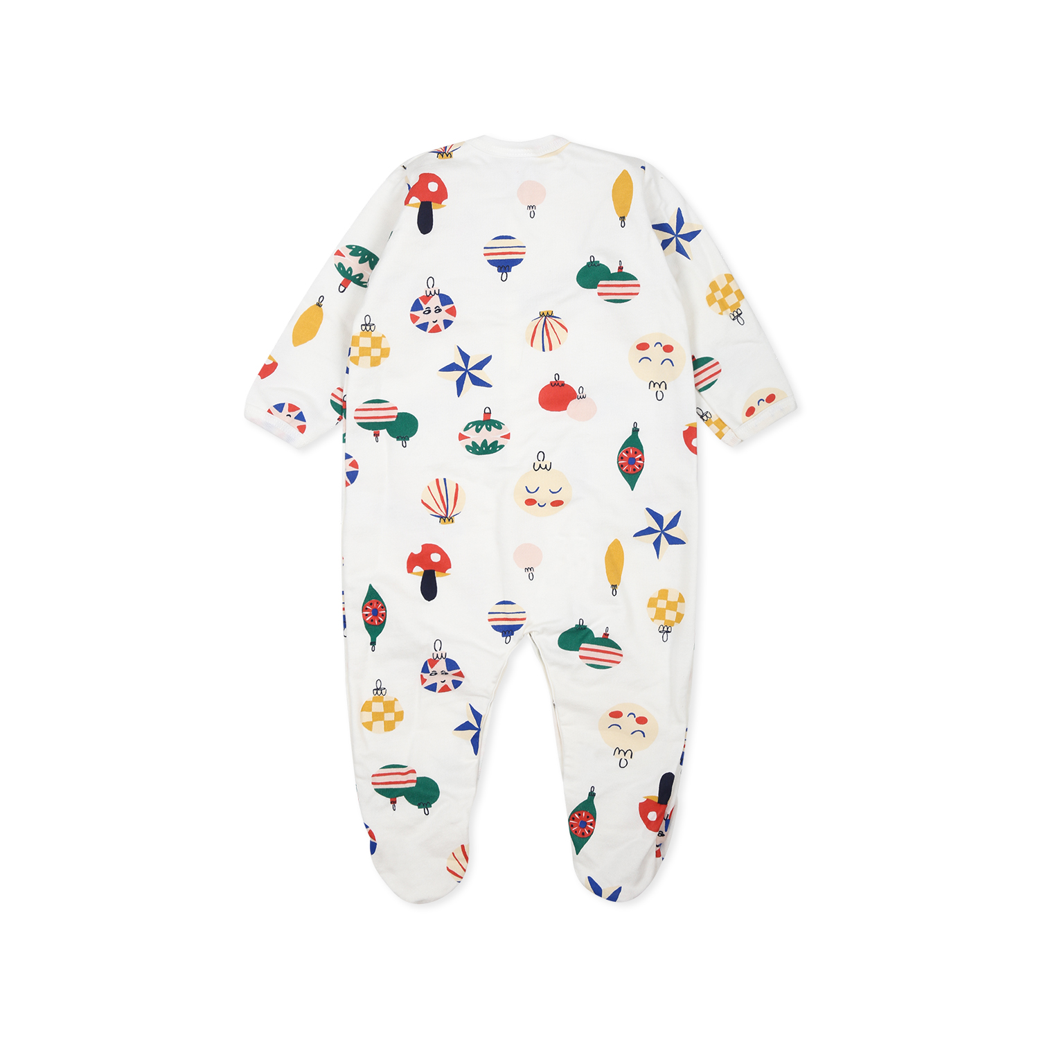 Petit Bateau White Babygrow For Babykids With Christmas Print In White