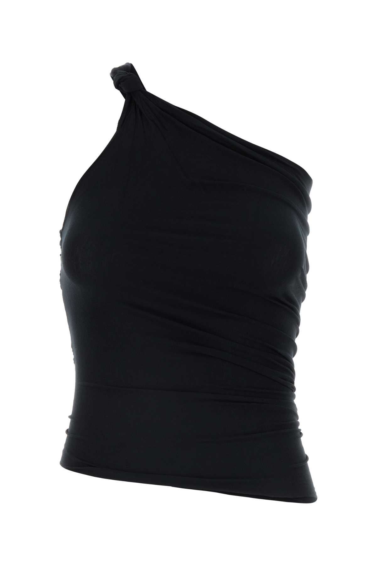 Black Stretch Viscose Fiocco Tank Top