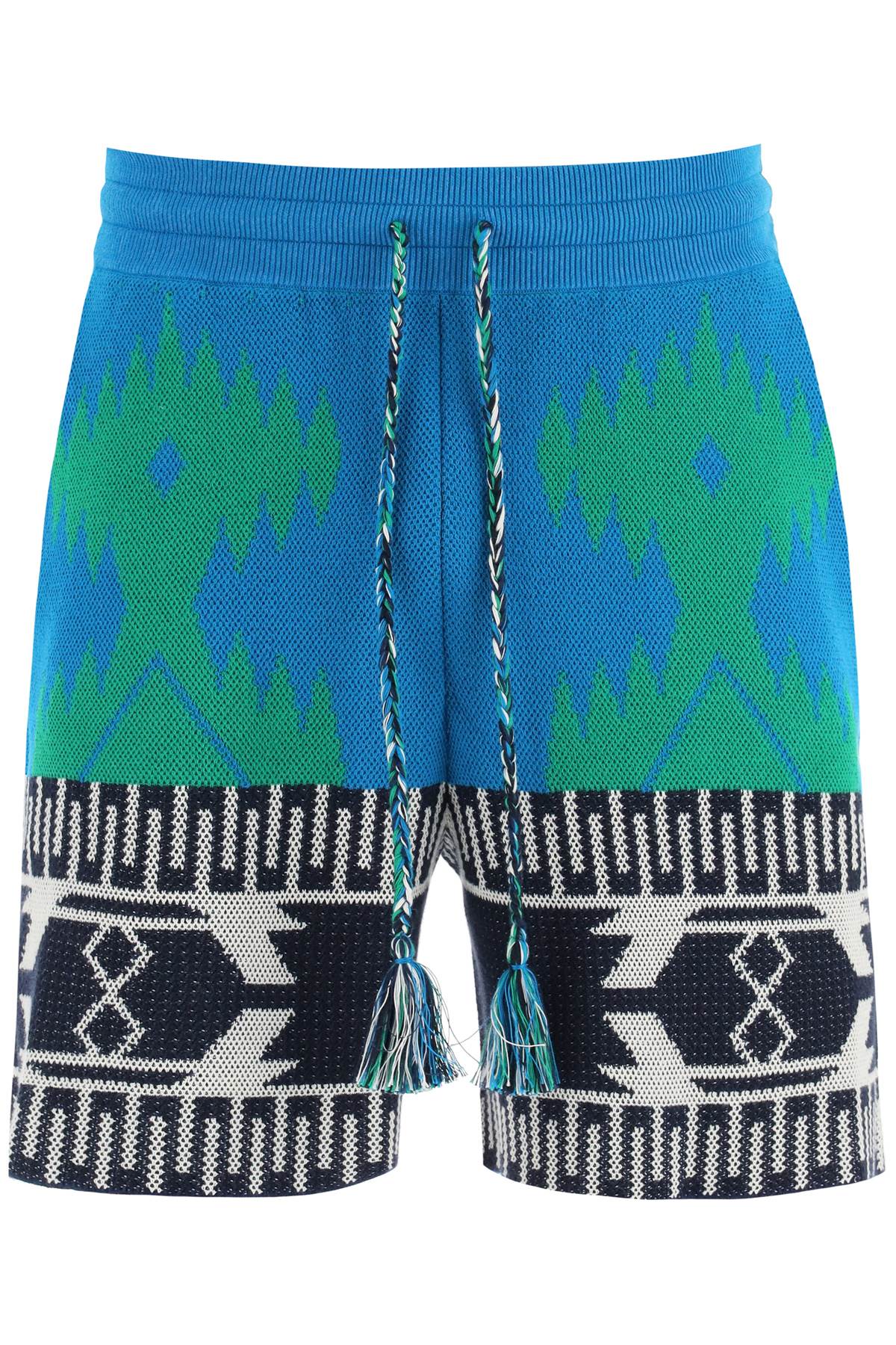 Blue And Green Cotton Piquet Icon Bermuda Shorts