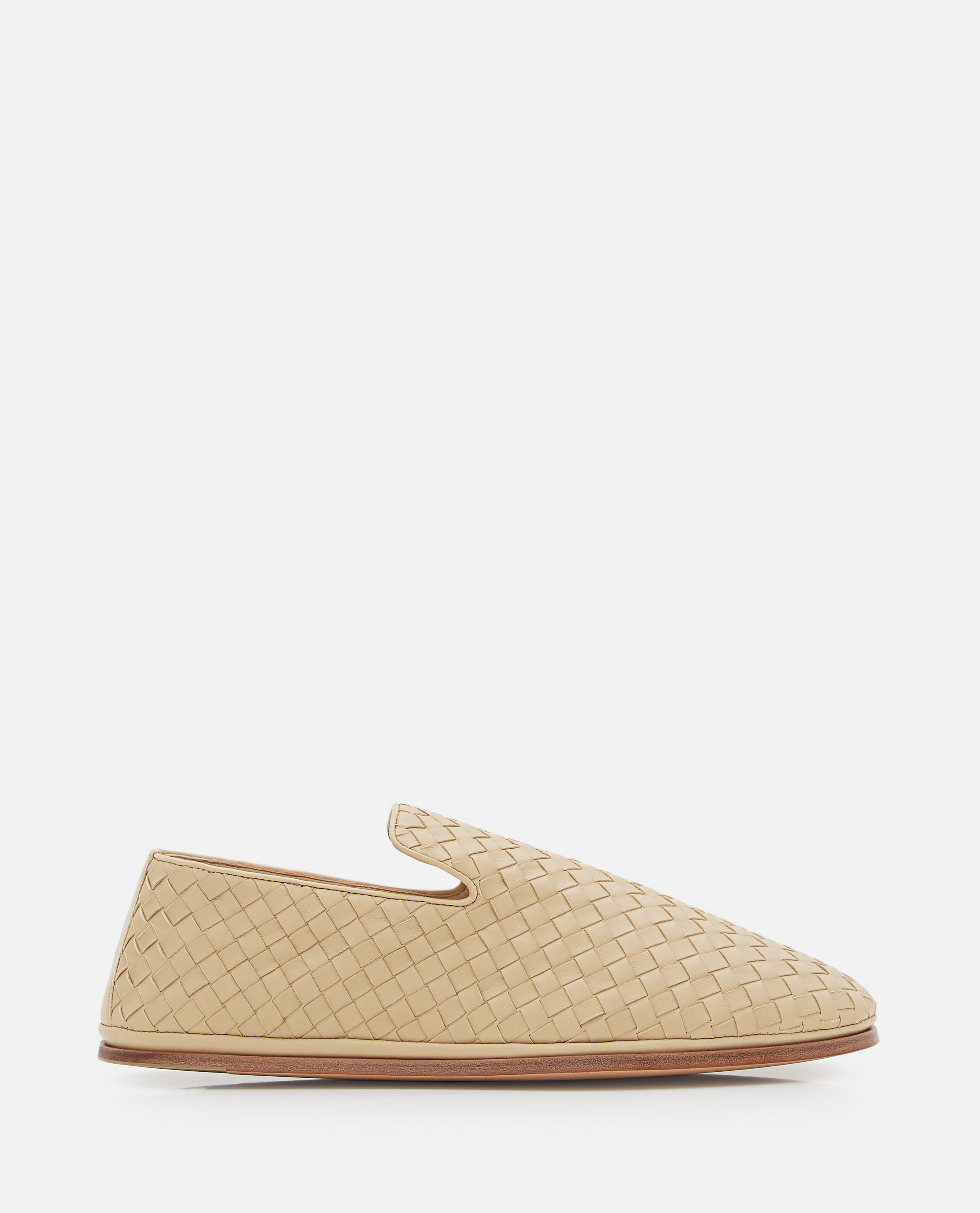 Beige Nappa Leather Slip Ons