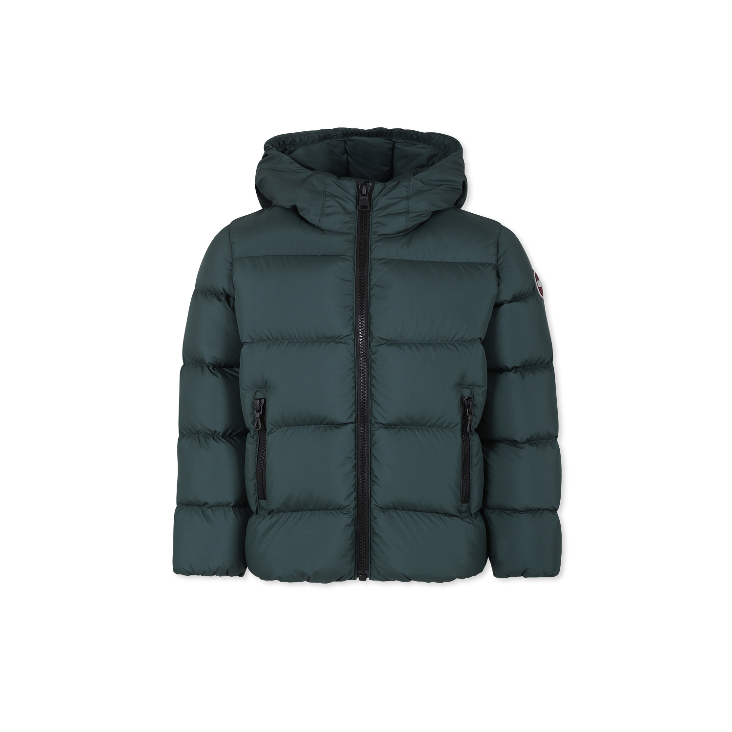 Colmar Green Down Jacket For Boy With Logo In Bottle