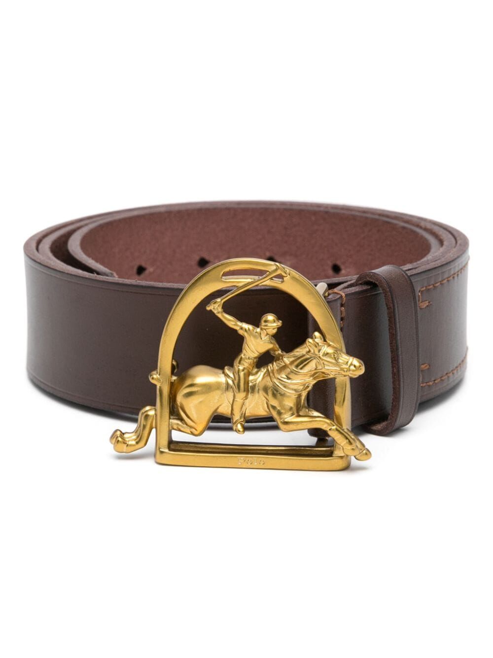 Jmp Plyr Elev Plaque Smooth Leather Polo Belt