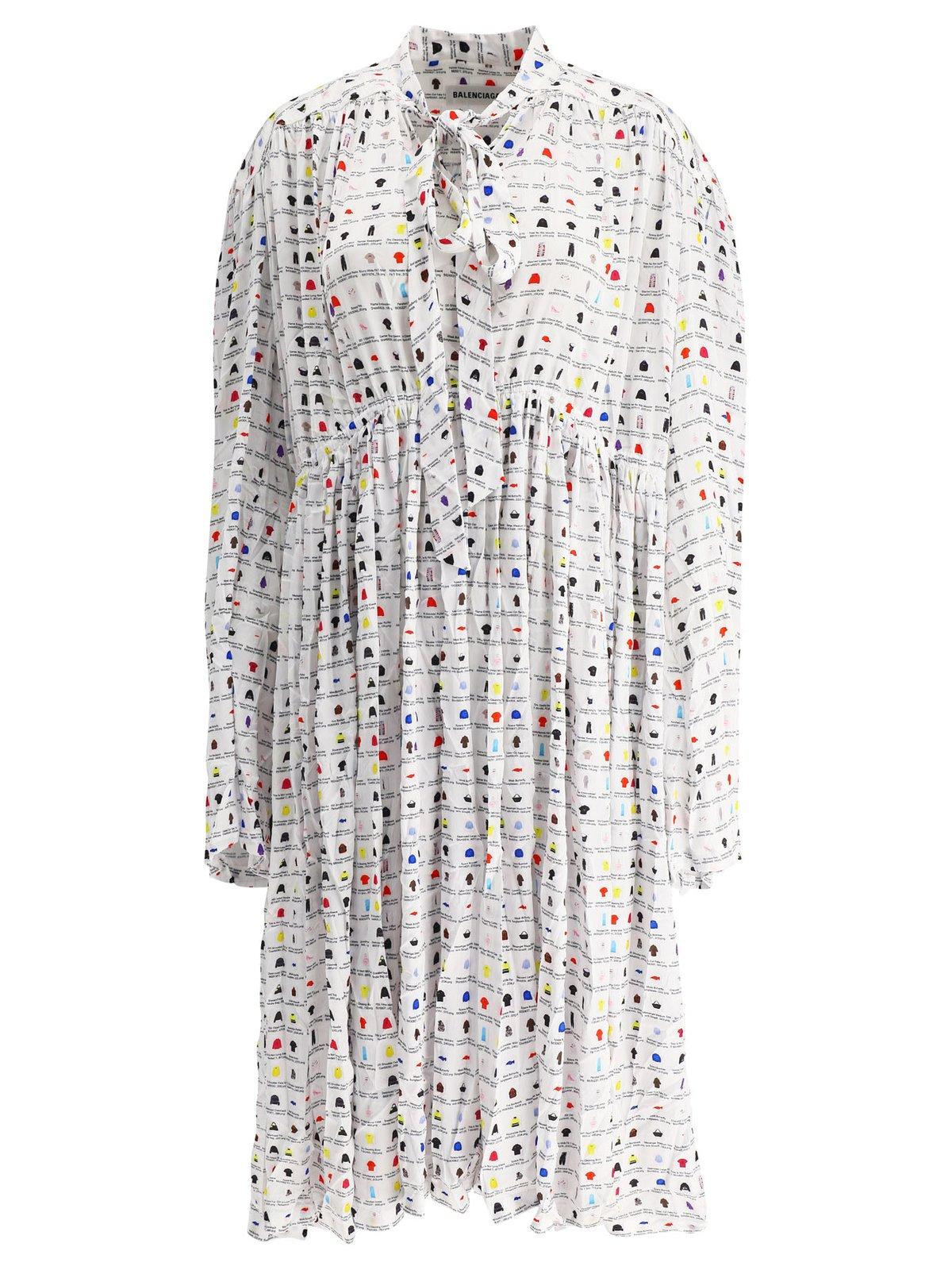 Graphic Printed Oversized Midi Dress