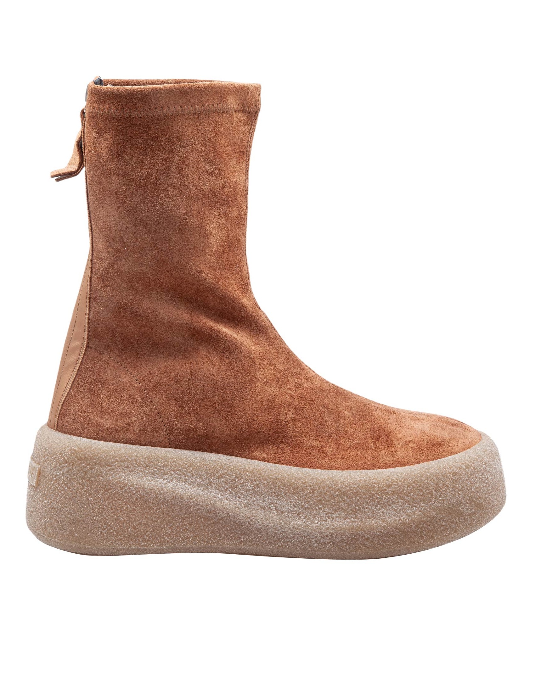 Vic Matié Creepy Ankle Boots In Tobacco Colored Stretch Crust