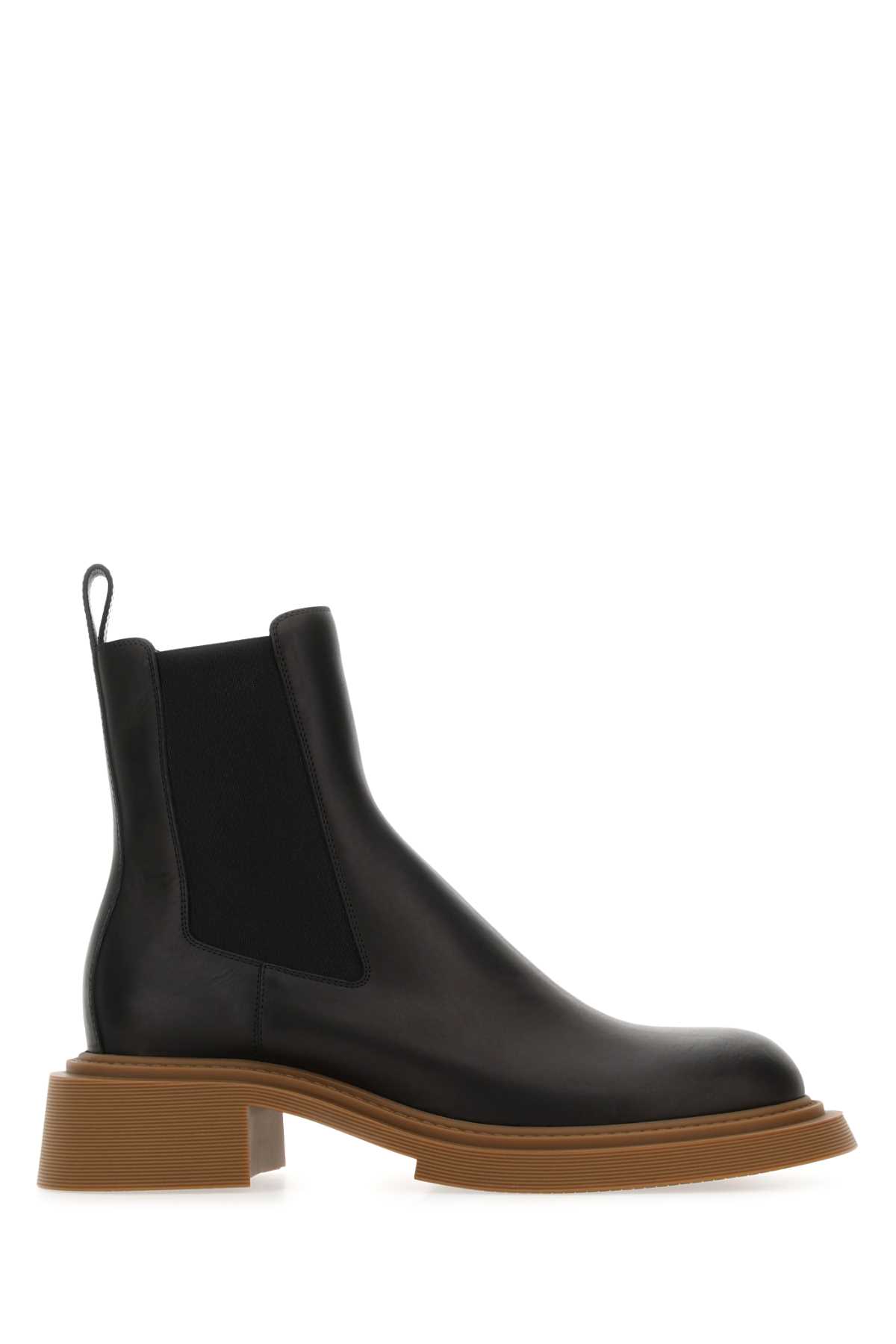 Black Leather Chelsea Ankle Boots