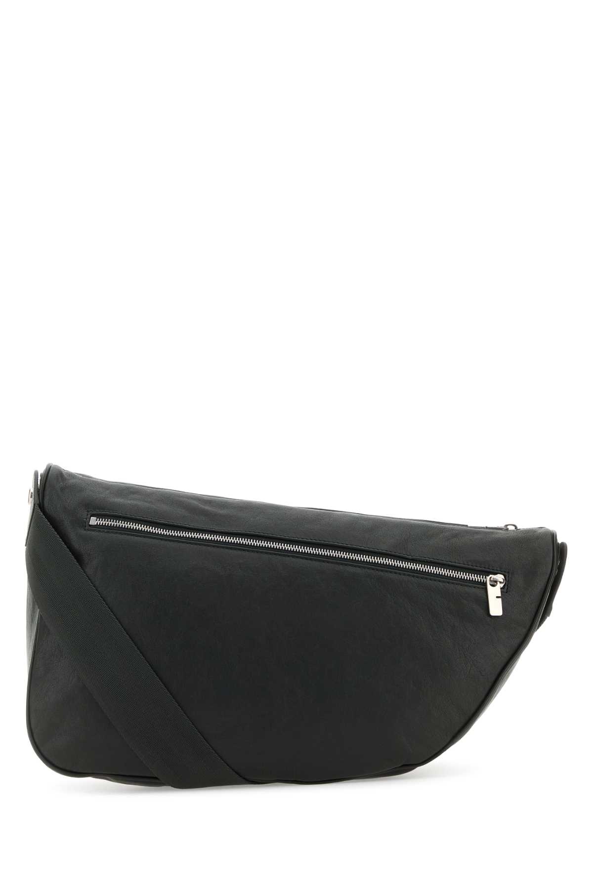 Slate Leather Shield Crossbody Bag