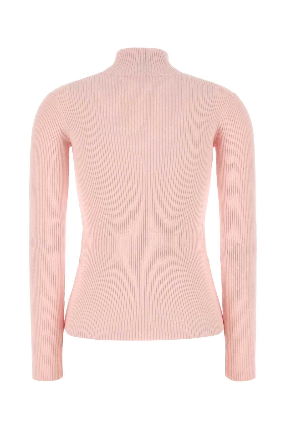 MAISON KITSUNÉ PINK COTTON AND WOOL T-SHIRT 