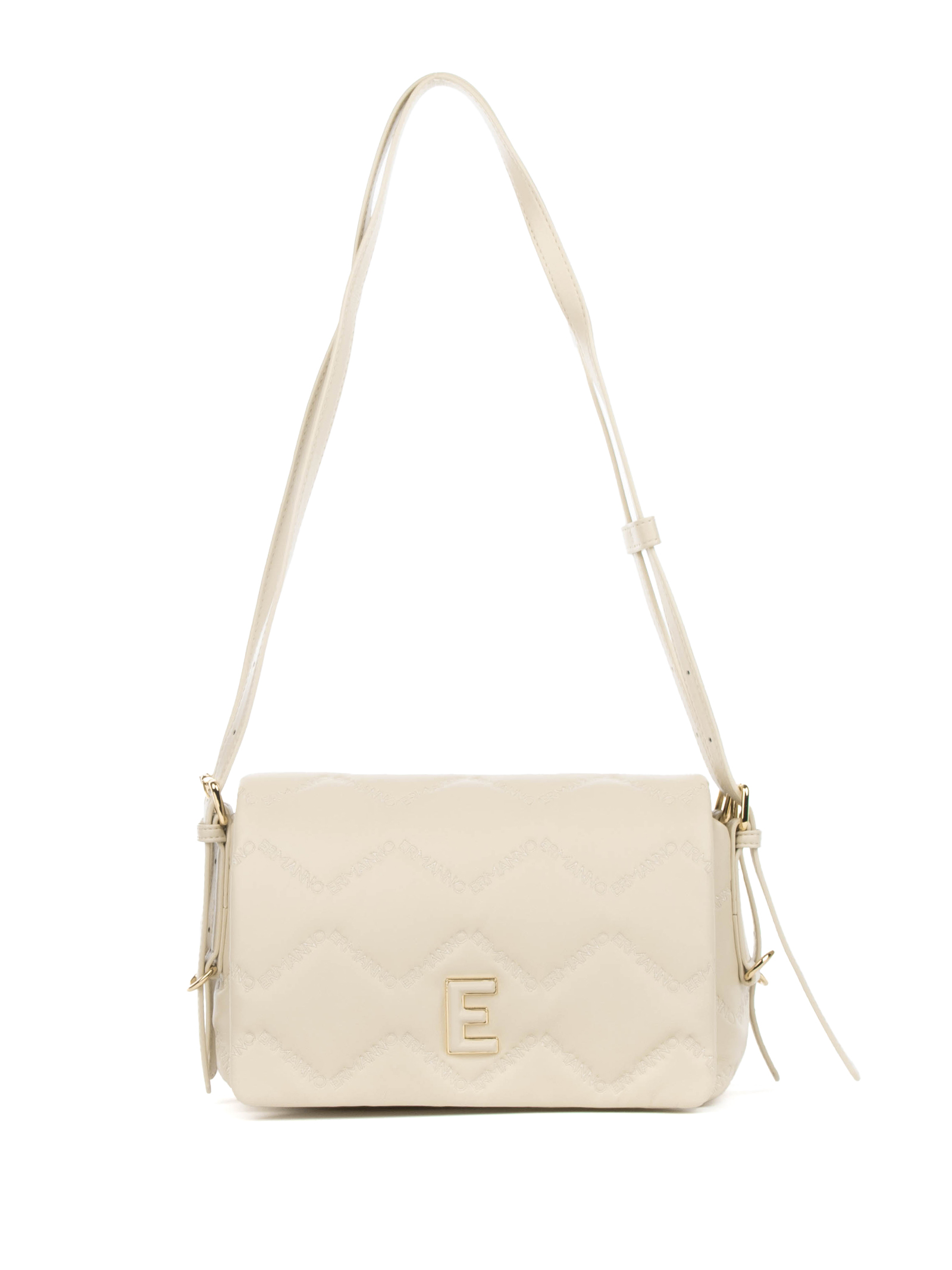 Flap Shoulder Bag In Ivory Eco Nappa