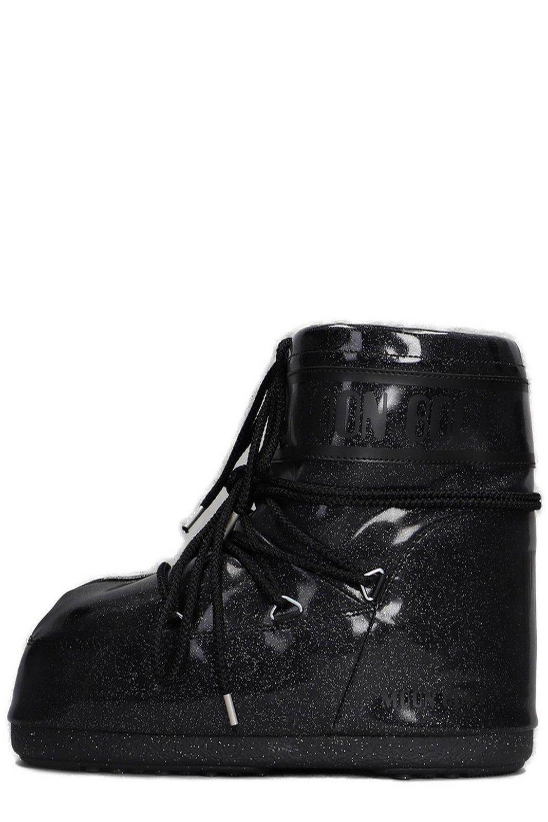 MOON BOOT ICON LOW GLITTER LACE-UP BOOTS