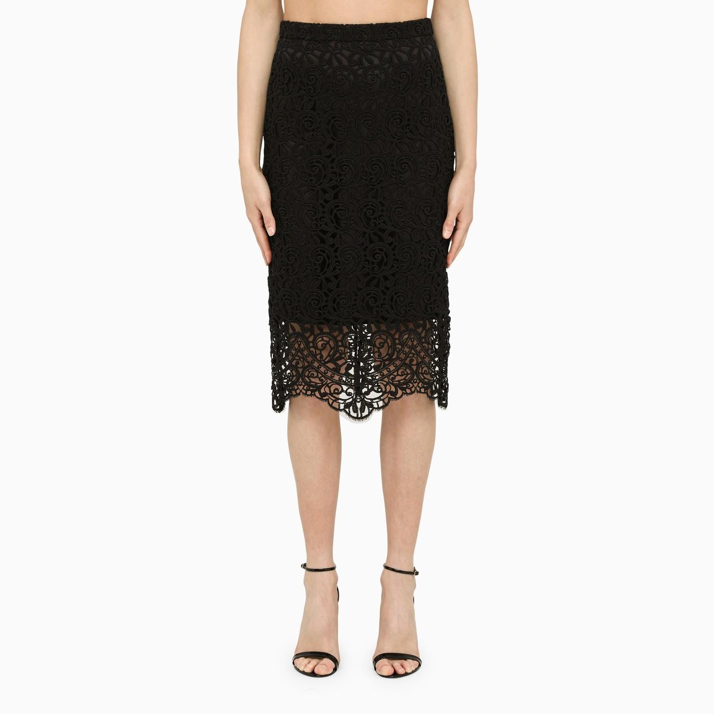 Black Lace Pencil Skirt