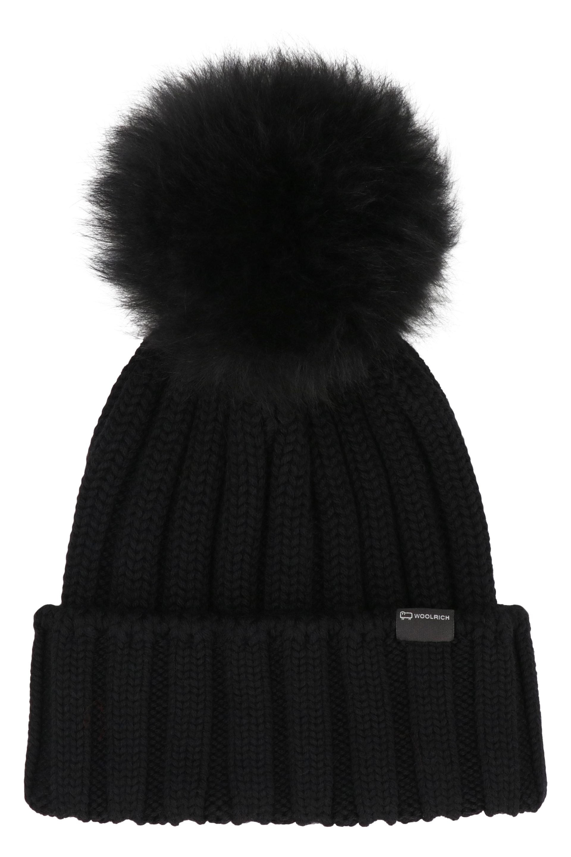 Knitted Wool Beanie With Pom-pom