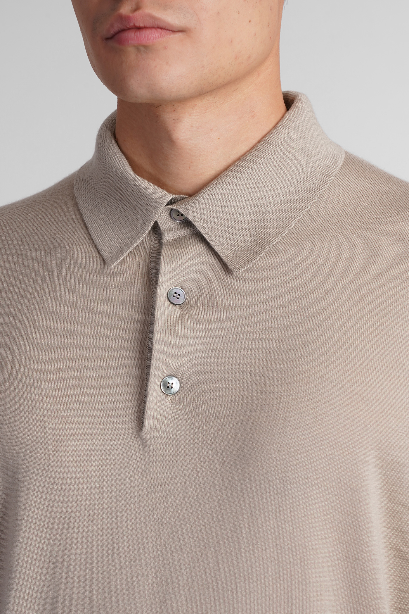 Shop Zegna Polo In Beige Cashmere