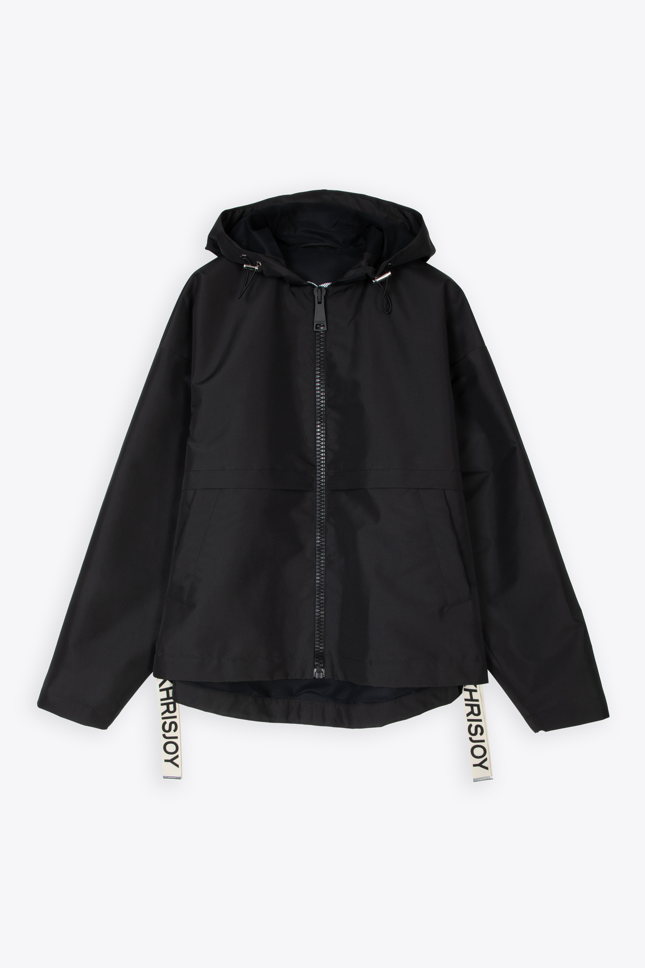 Shell Windbreaker Black Nylon Windproof Hooded Jacket - Shell Windbreaker