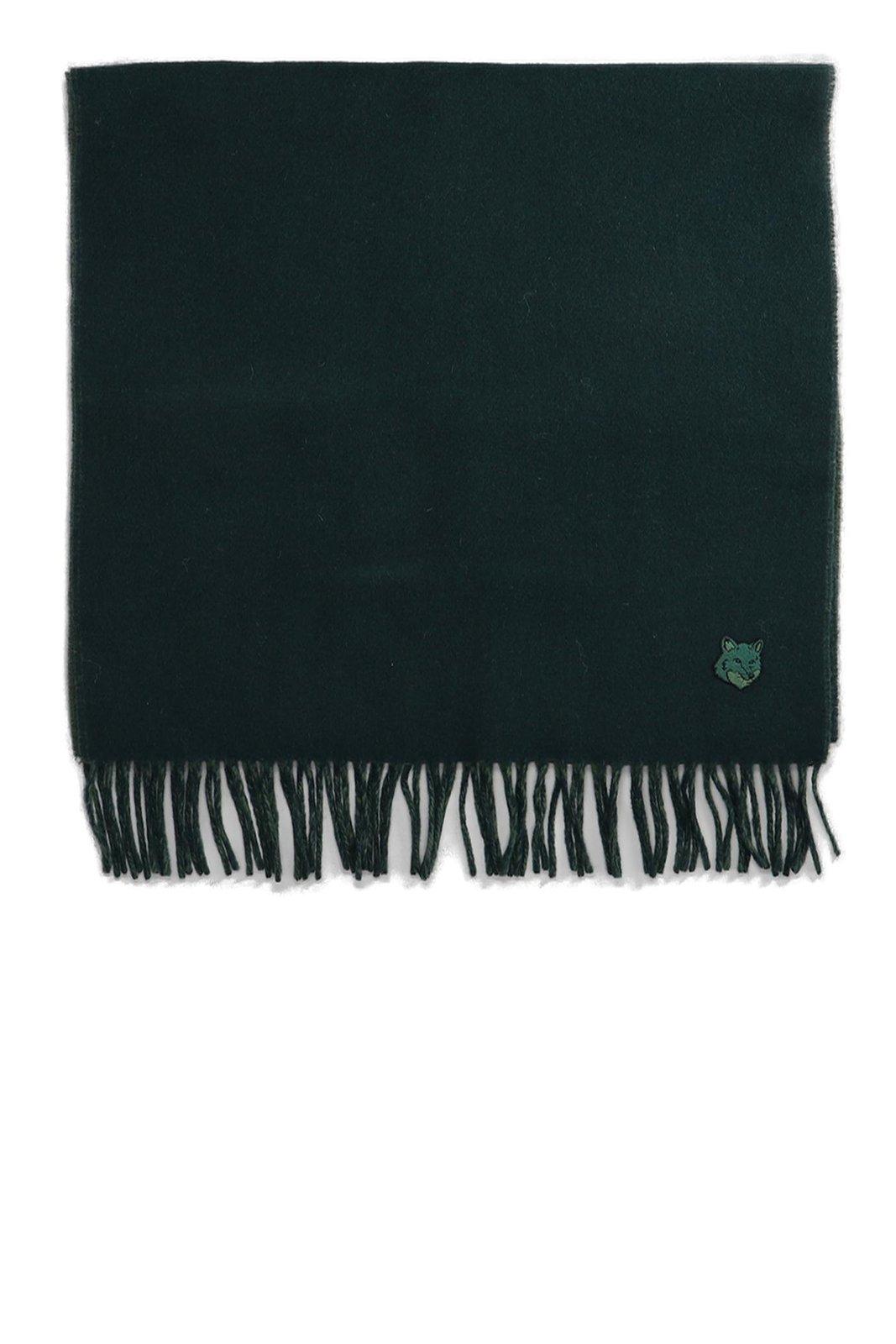 Maison Kitsuné Bold Fox Head Patch Fringed Scarf