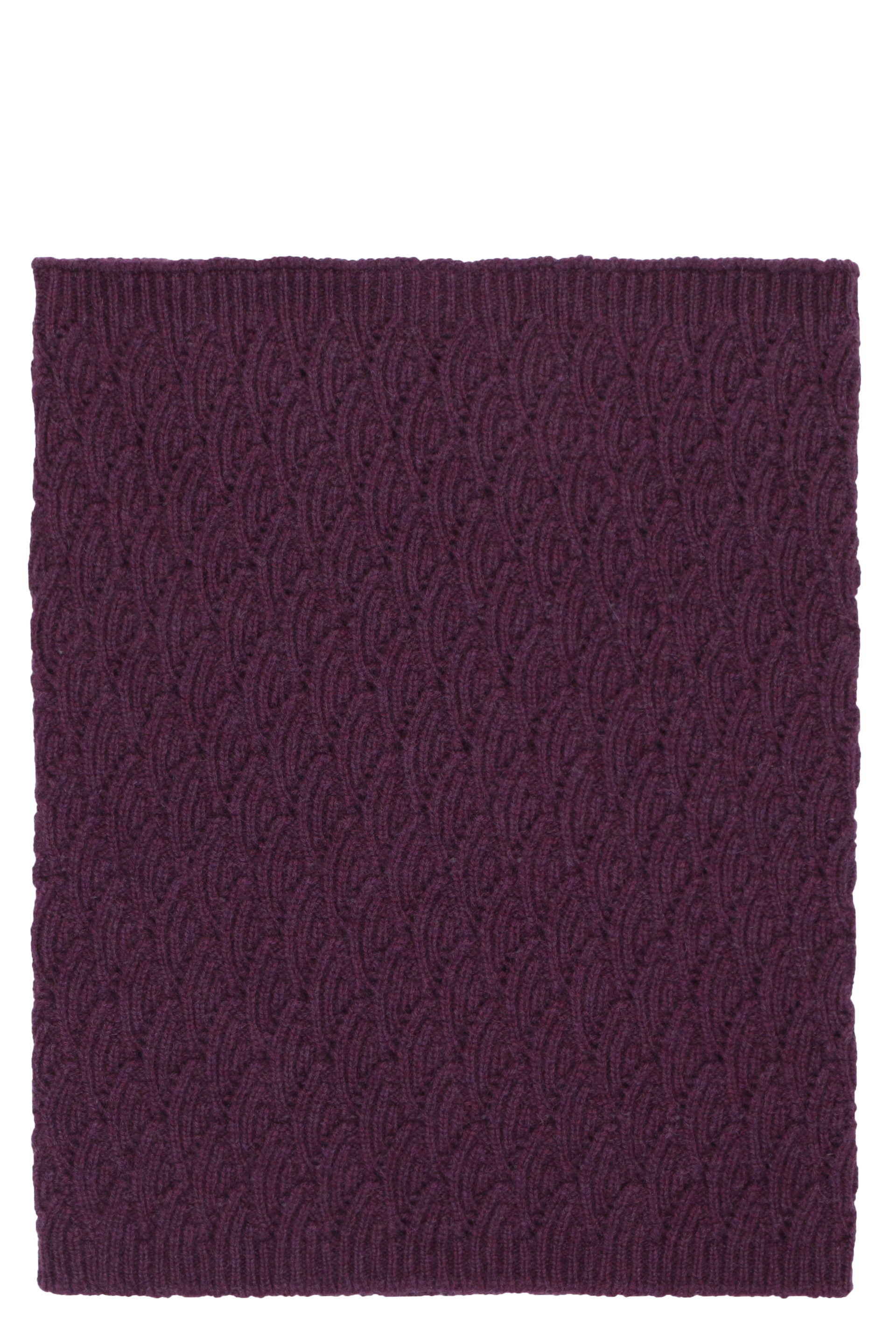 Malo Knit Collar In Red-purple Or Grape