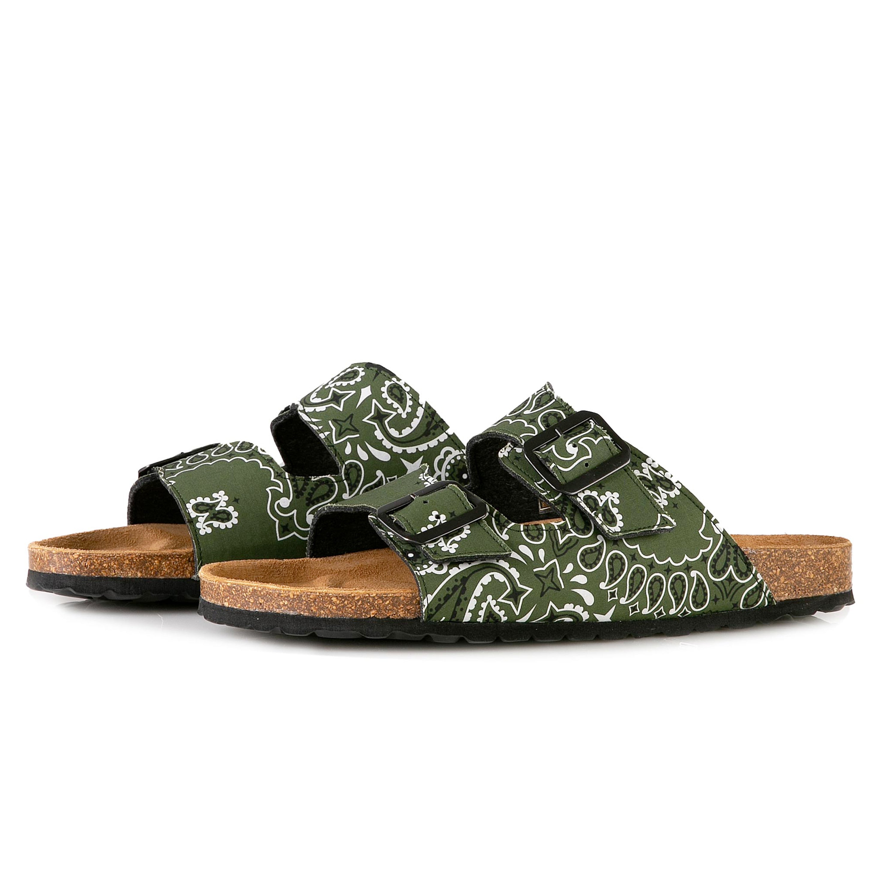 Man Sandals With Bandanna Print