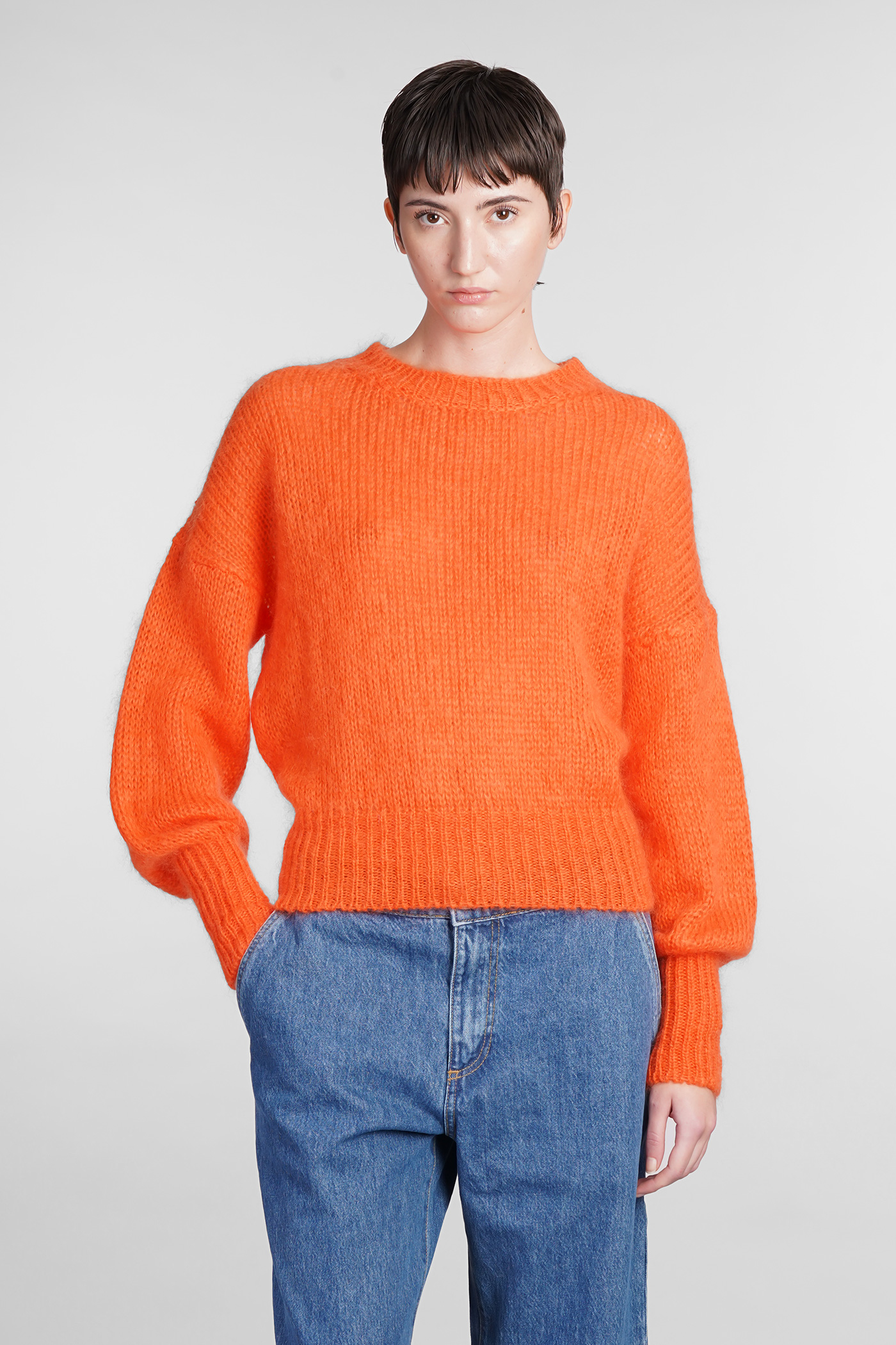 Sophie Knitwear In Orange Wool