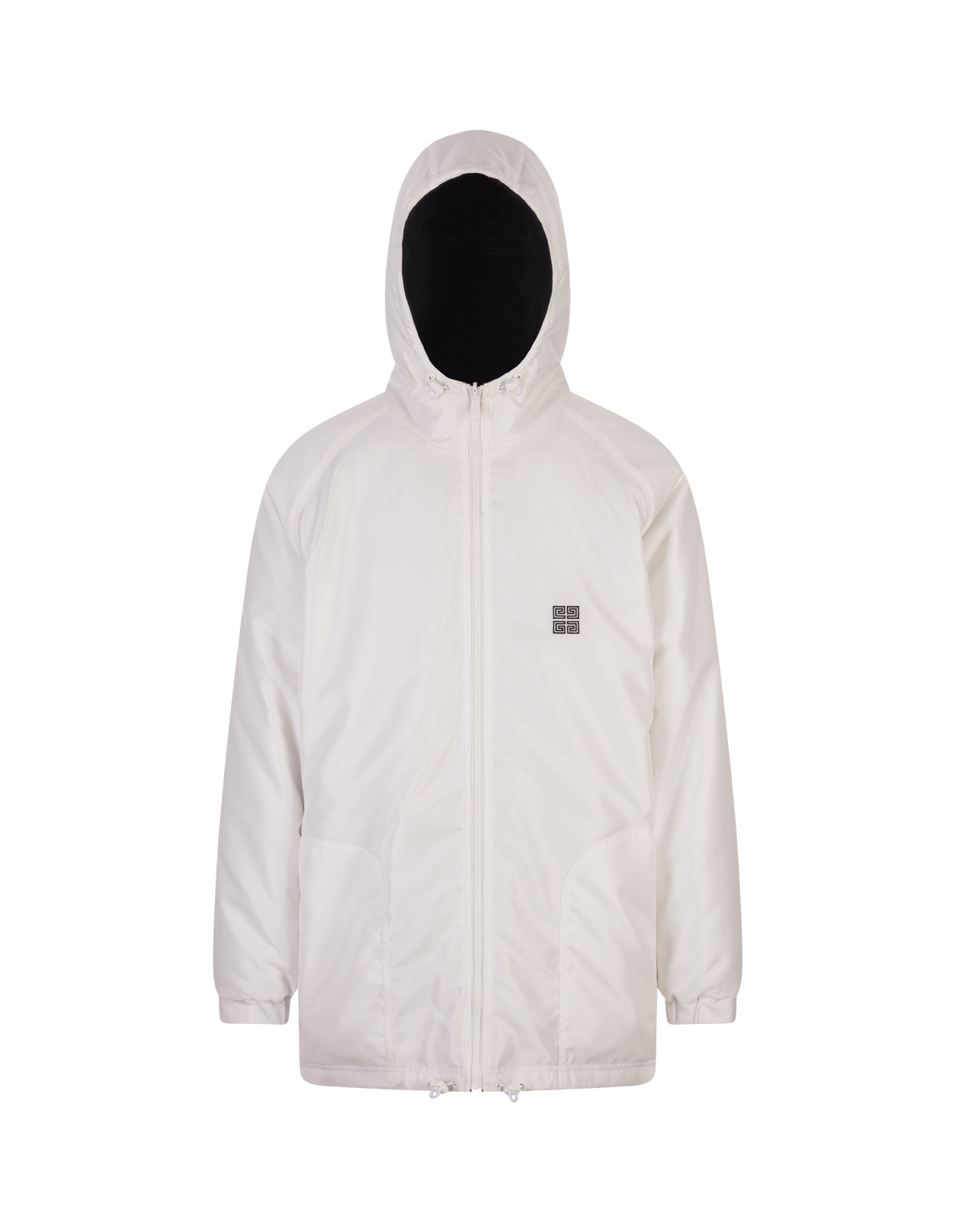 Black/white Givenchy Reversible Football Parka In Fleece