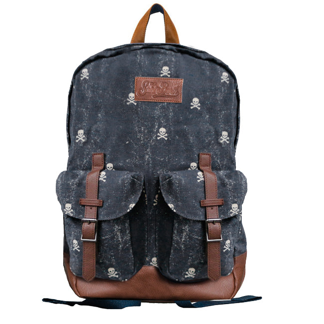 Canvas Backpack Cody With Micro Skull Print