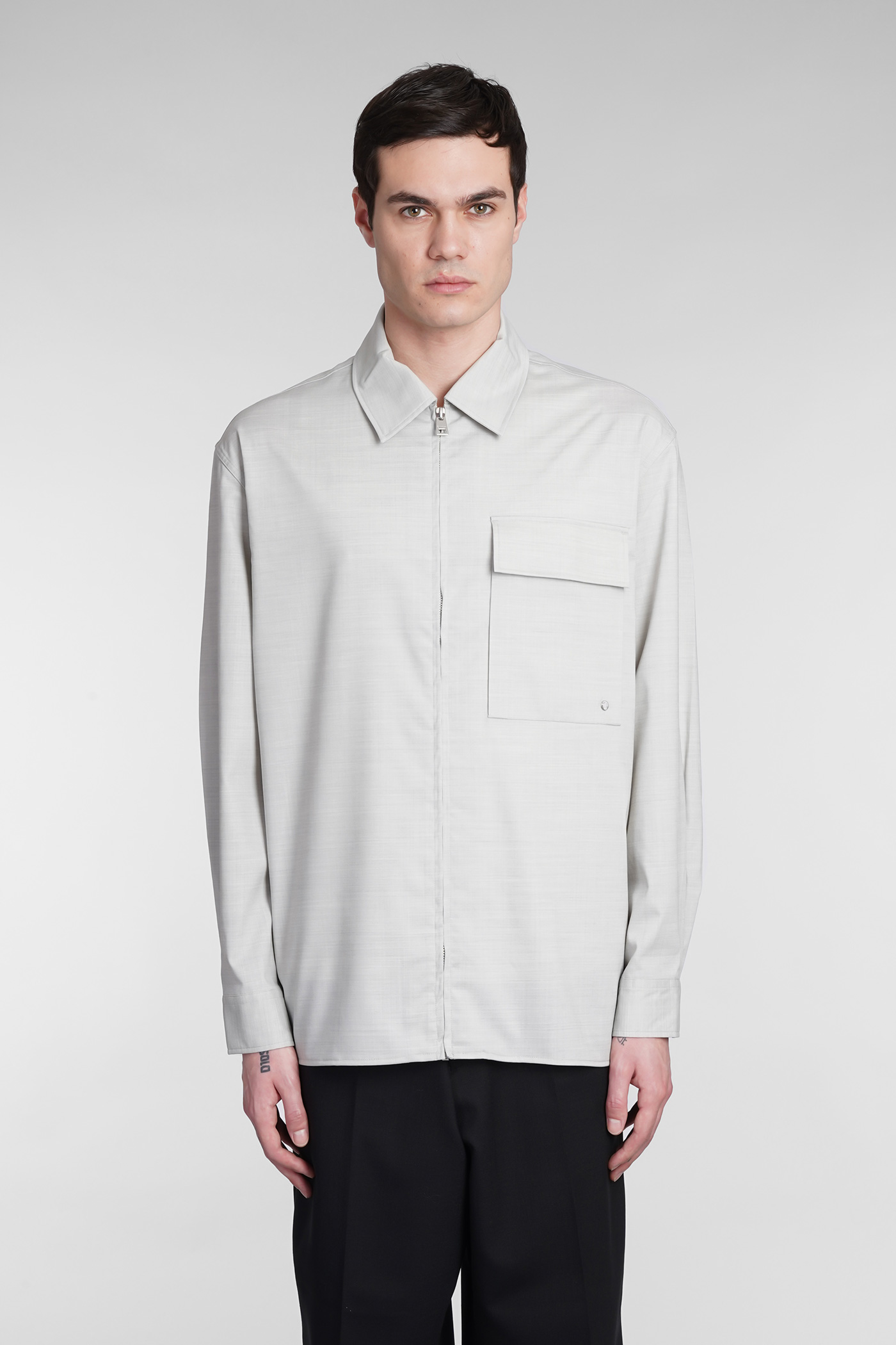 Études Shirt In Grey Wool