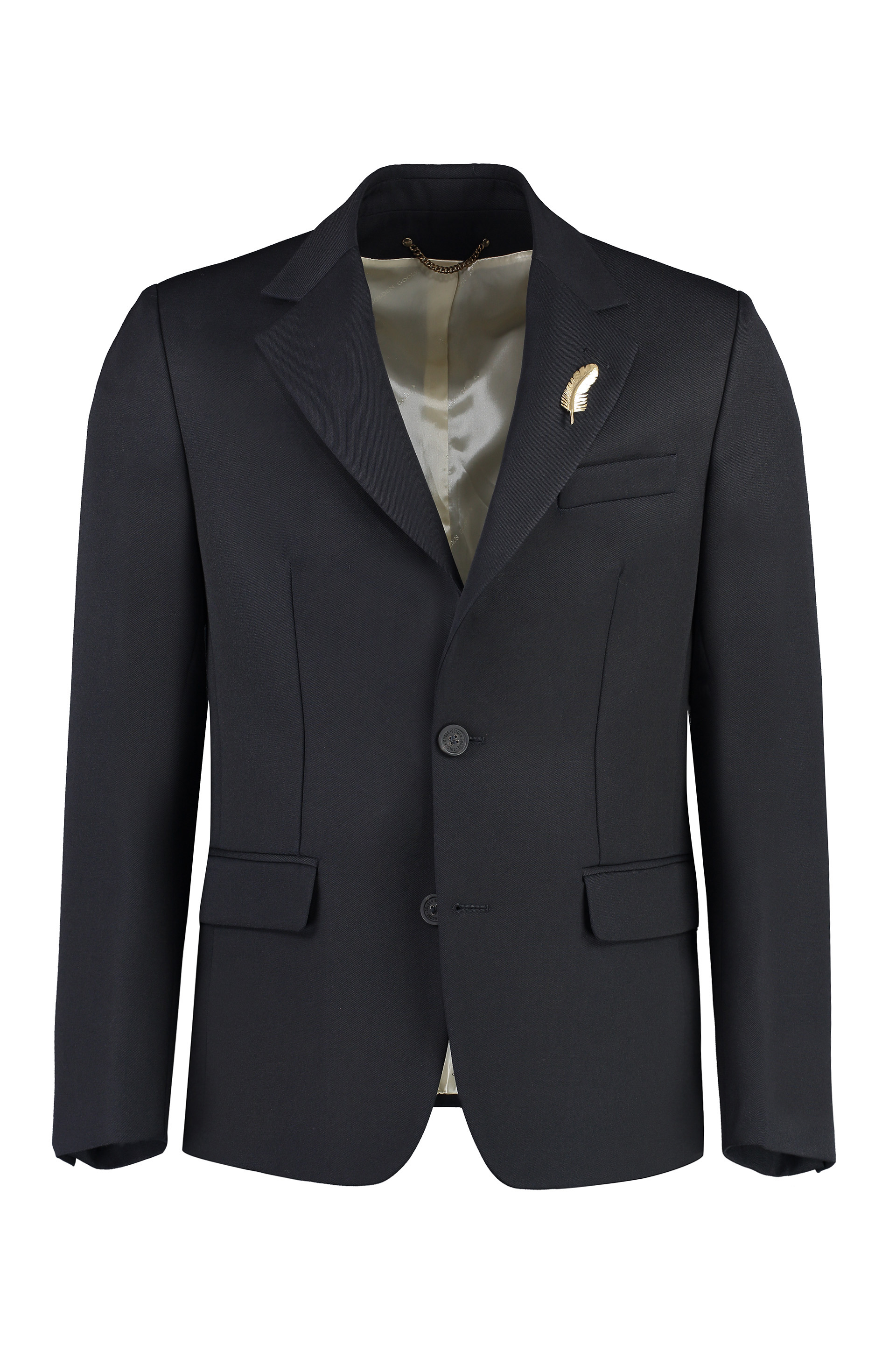 Virgin Wool Blend Single-breast Jacket