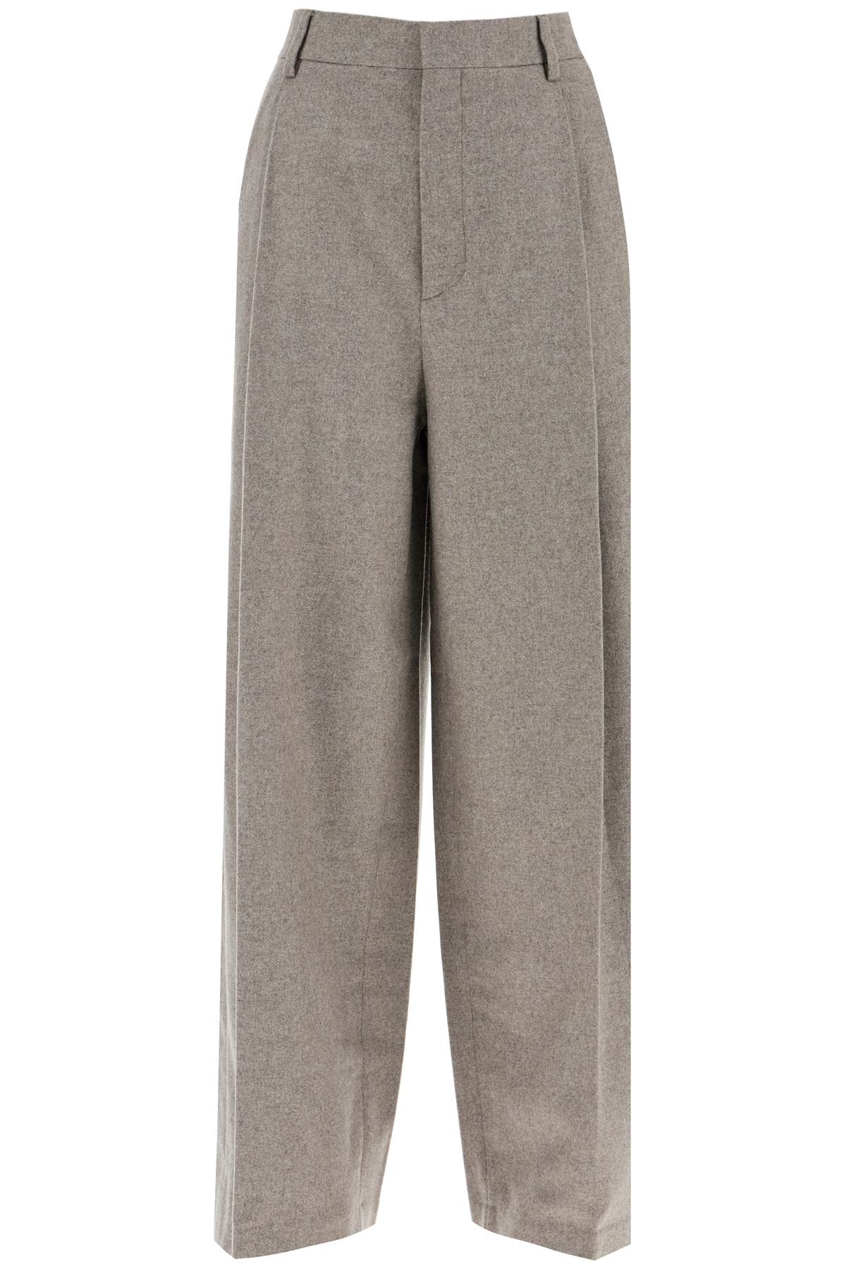 Wide Leg Flannel Trousers For Men Or