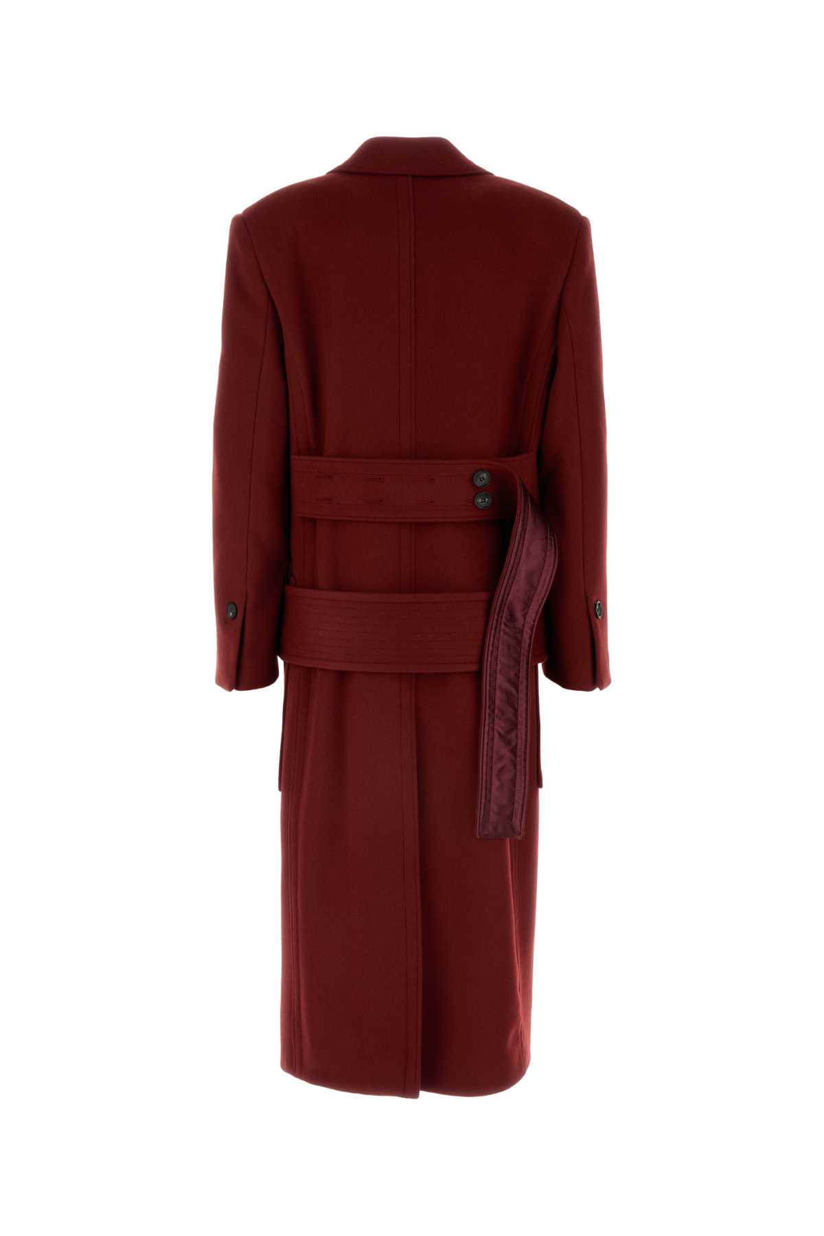 Ferragamo Tiziano Wool Blend Coat In Bordeaux