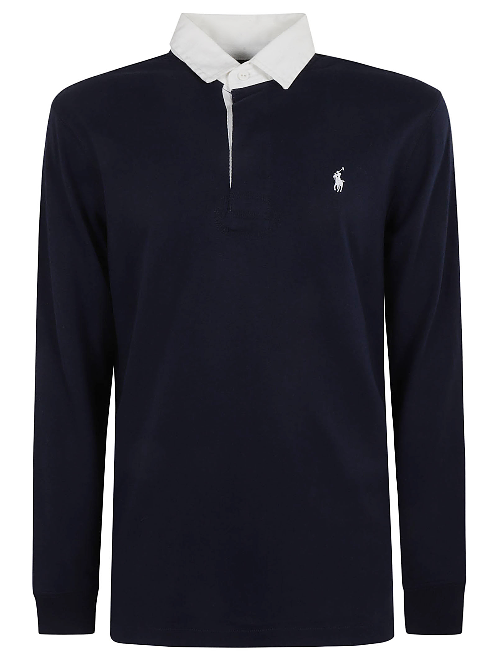 Logo Embroidered Long-sleeved Polo Shirt