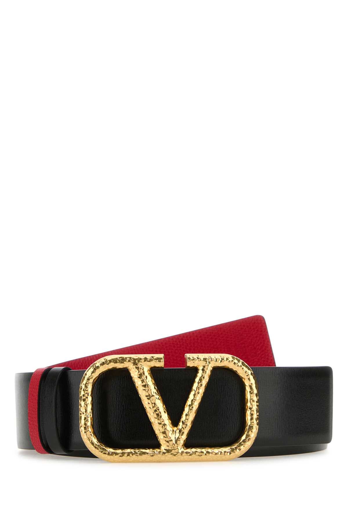 Black Leather Vlogo Reversible Belt